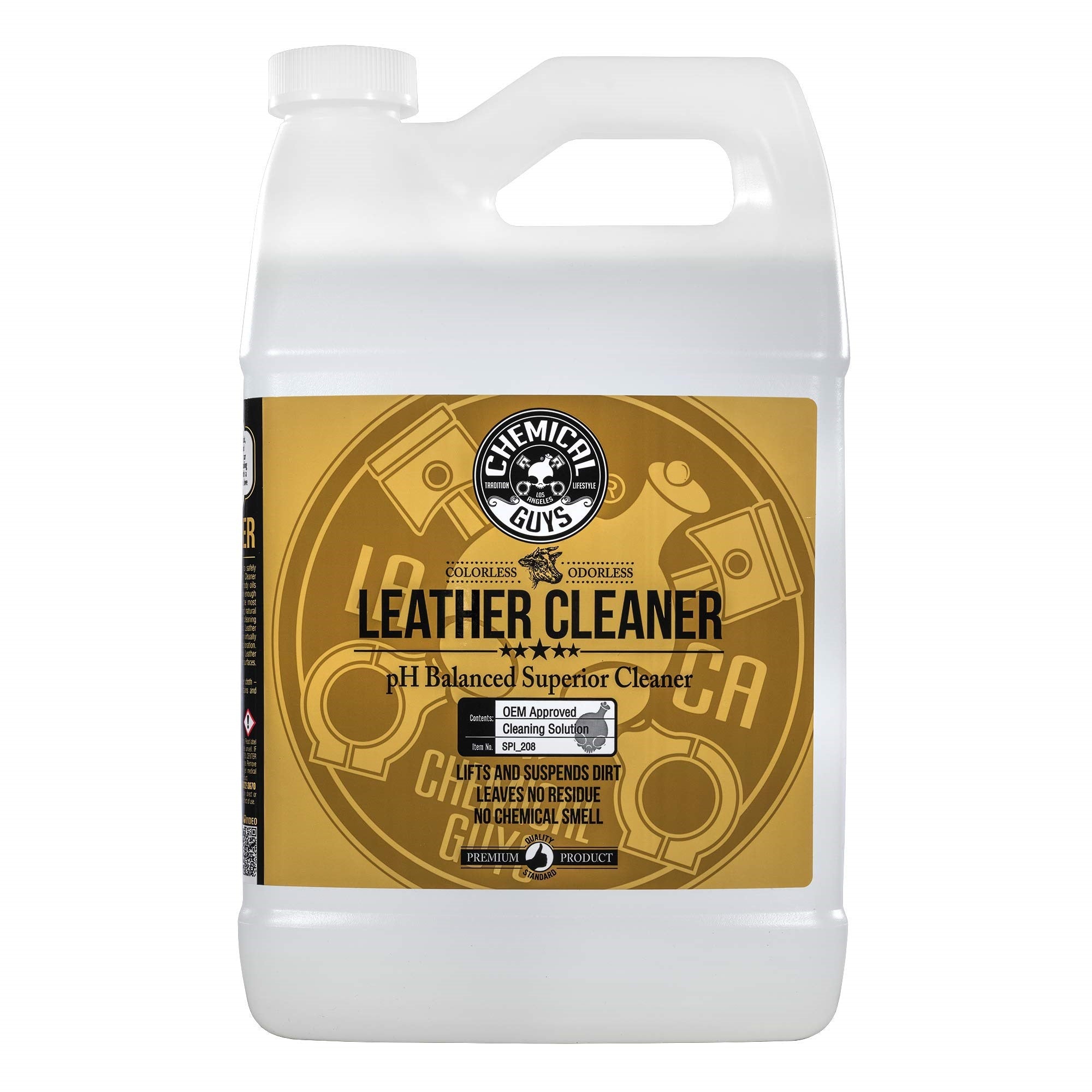 Chemical Guys Spi_208 Colorless And Odorless Leather Cleaner For Car Interiors, Furniture, Apparel, Boots, And More (Works On Natural, Synthetic, Pleather, Faux Leather And More), 128 Fl Oz (1 Gal)
