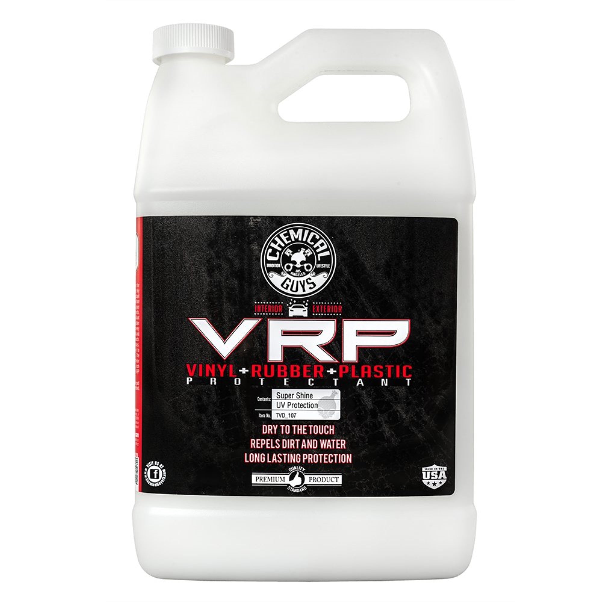 Chemical Guys Tvd_107 Vrp Vinyl, Rubber And Plastic Non-Greasy Dry-To-The-Touch Long Lasting Super Shine Dressing For Tires, Trim And More, Safe For Cars, Trucks, Suvs, Rvs & More, 128 Fl Oz (1 Gal)
