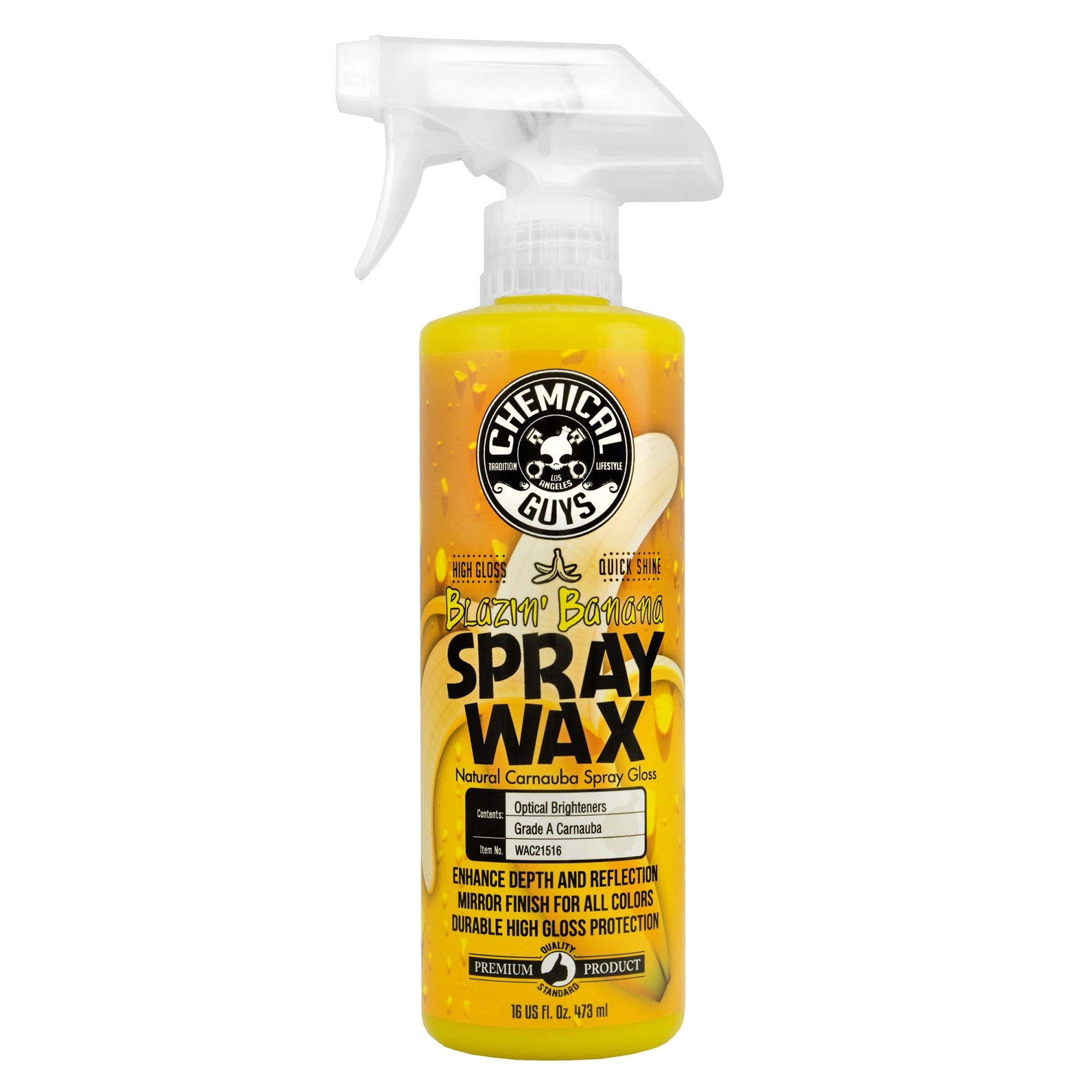 Chemical Guys Wac21516 Blazin' Banana Spray Wax, Natural Carnauba Gloss, Safe For Cars, Trucks, Suvs, Rvs & More, 16 Fl Oz