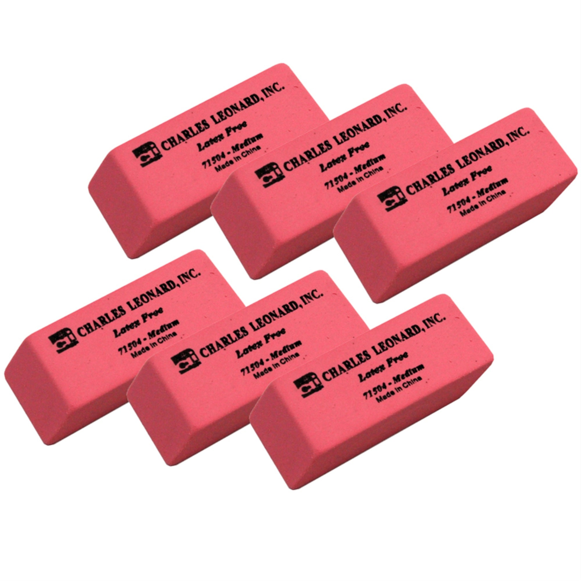 Medium Synthetic Pink Wedge Erasers, 24 Per Box, 6 Boxes