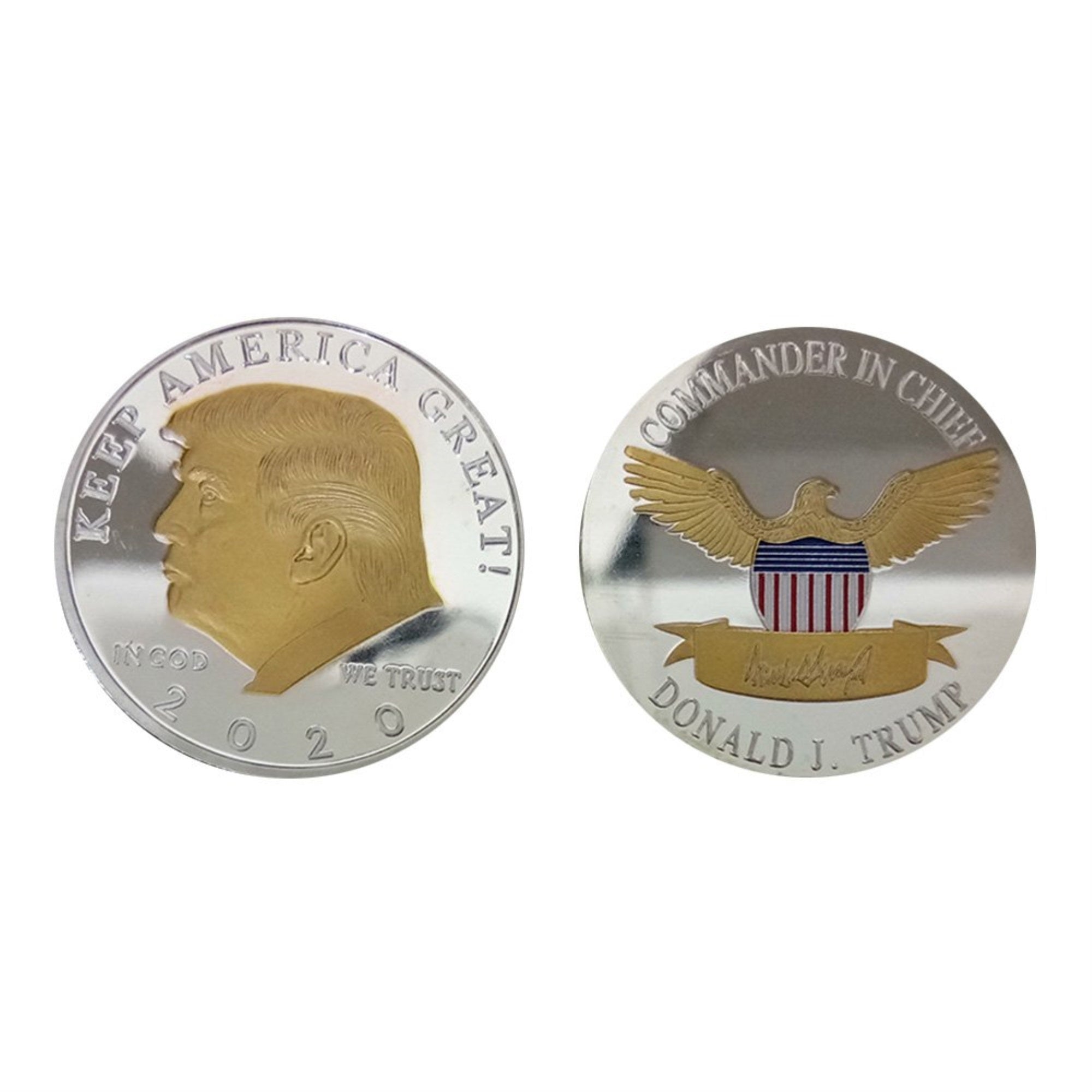 Commander in Chief 2020 Donald Trump Commemorative Gold on Silver Coin
