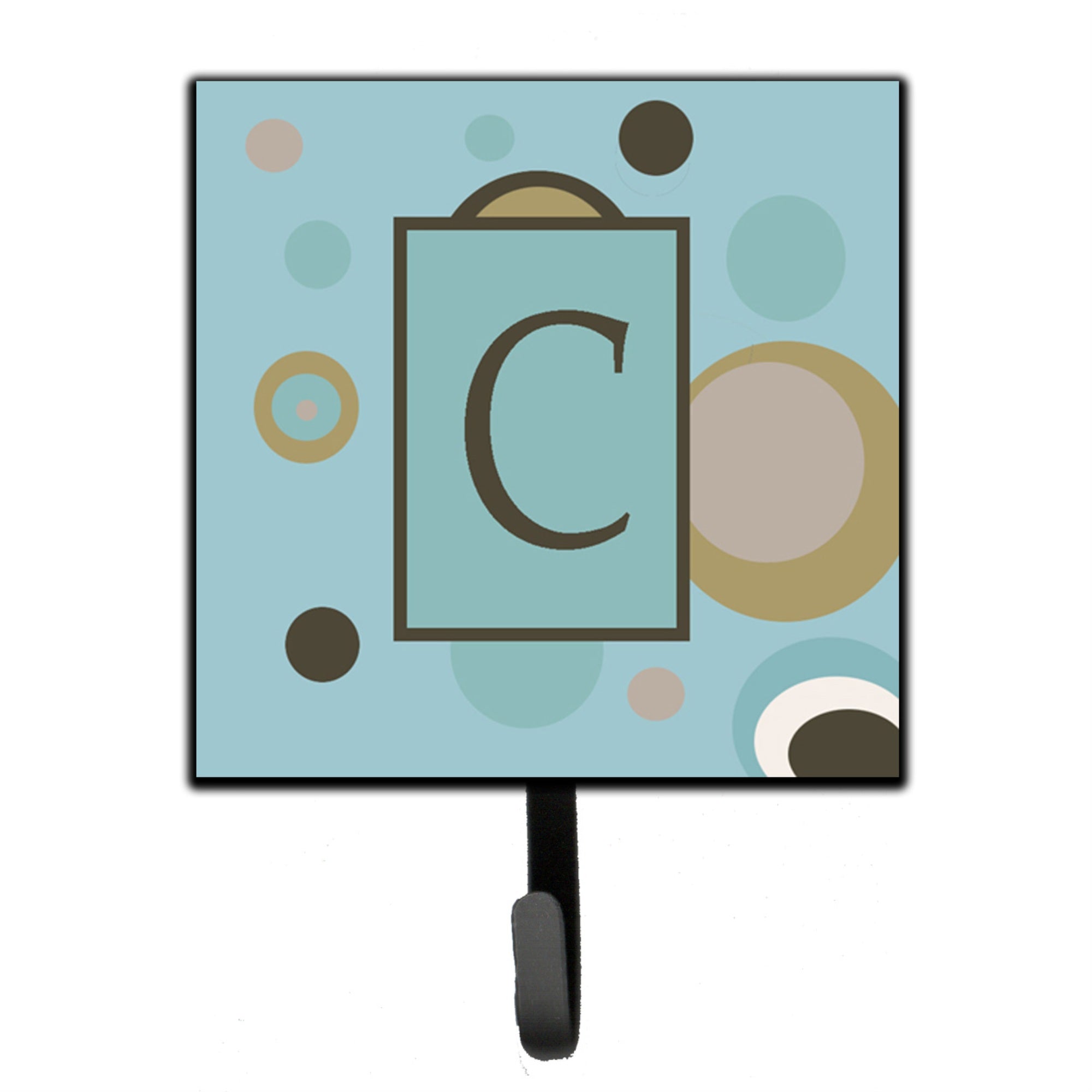 Caroline'S Treasures Cj1013-Csh4 Letter C Initial Monogram-Blue Dots Leash Holder Or Key Hook, Small, Multicolor
