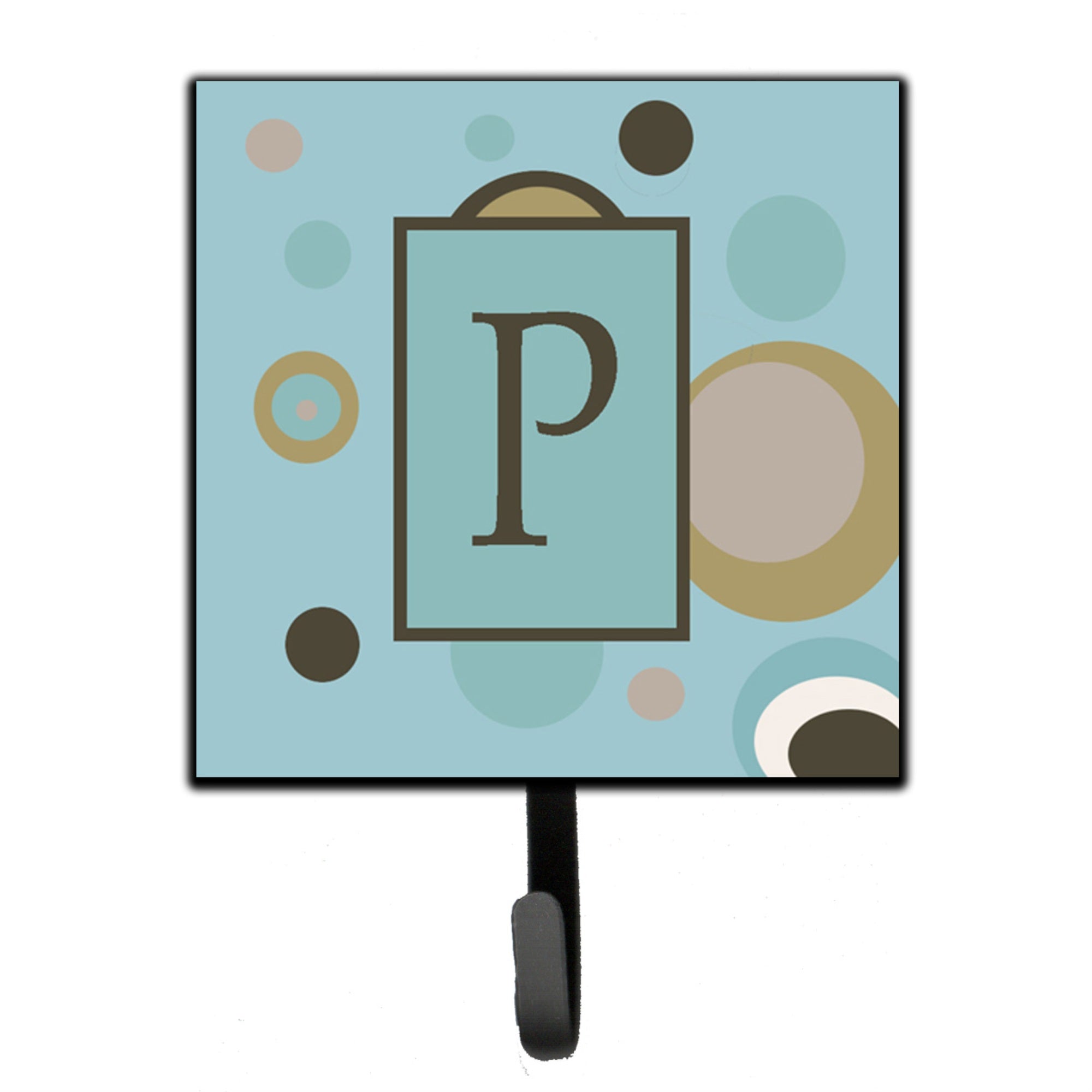 Caroline'S Treasures Cj1013-Psh4 Letter P Initial Monogram-Blue Dots Leash Holder Or Key Hook, Small, Multicolor
