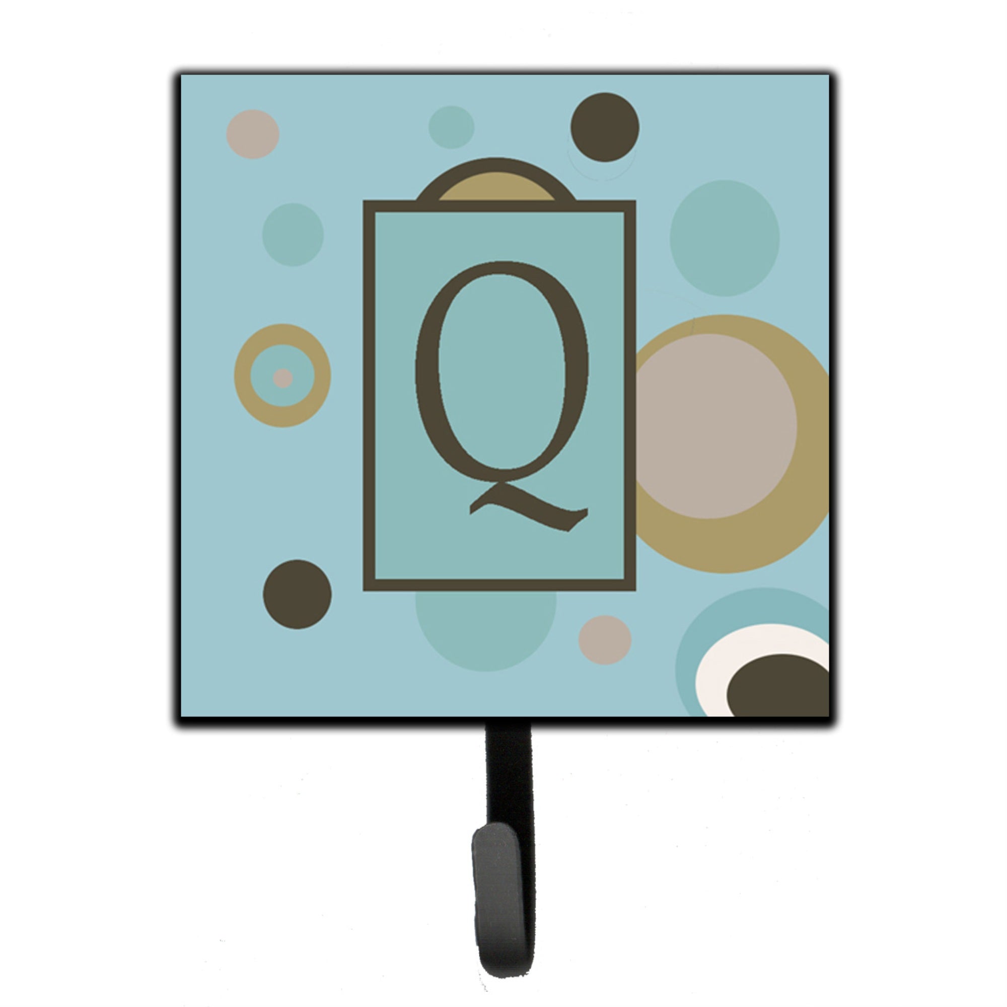 Caroline'S Treasures Cj1013-Qsh4 Letter Q Initial Monogram-Blue Dots Leash Holder Or Key Hook, Small, Multicolor