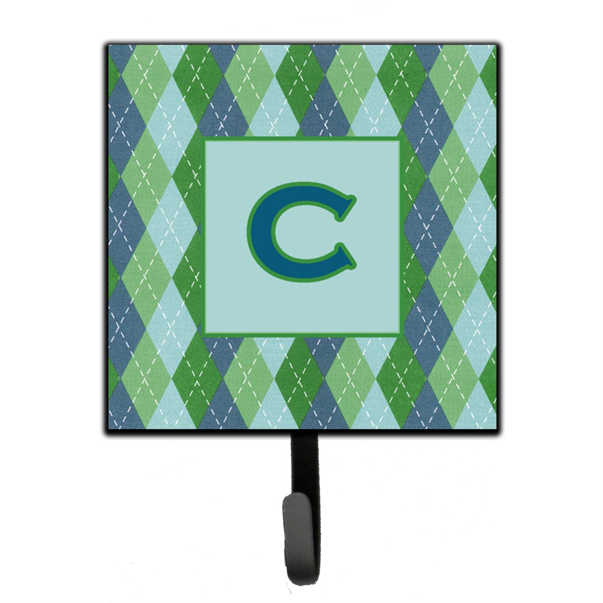 Caroline'S Treasures Cj1020-Csh4 Letter C Initial Monogram-Blue Argoyle Leash Holder Or Key Hook, Small, Multicolor