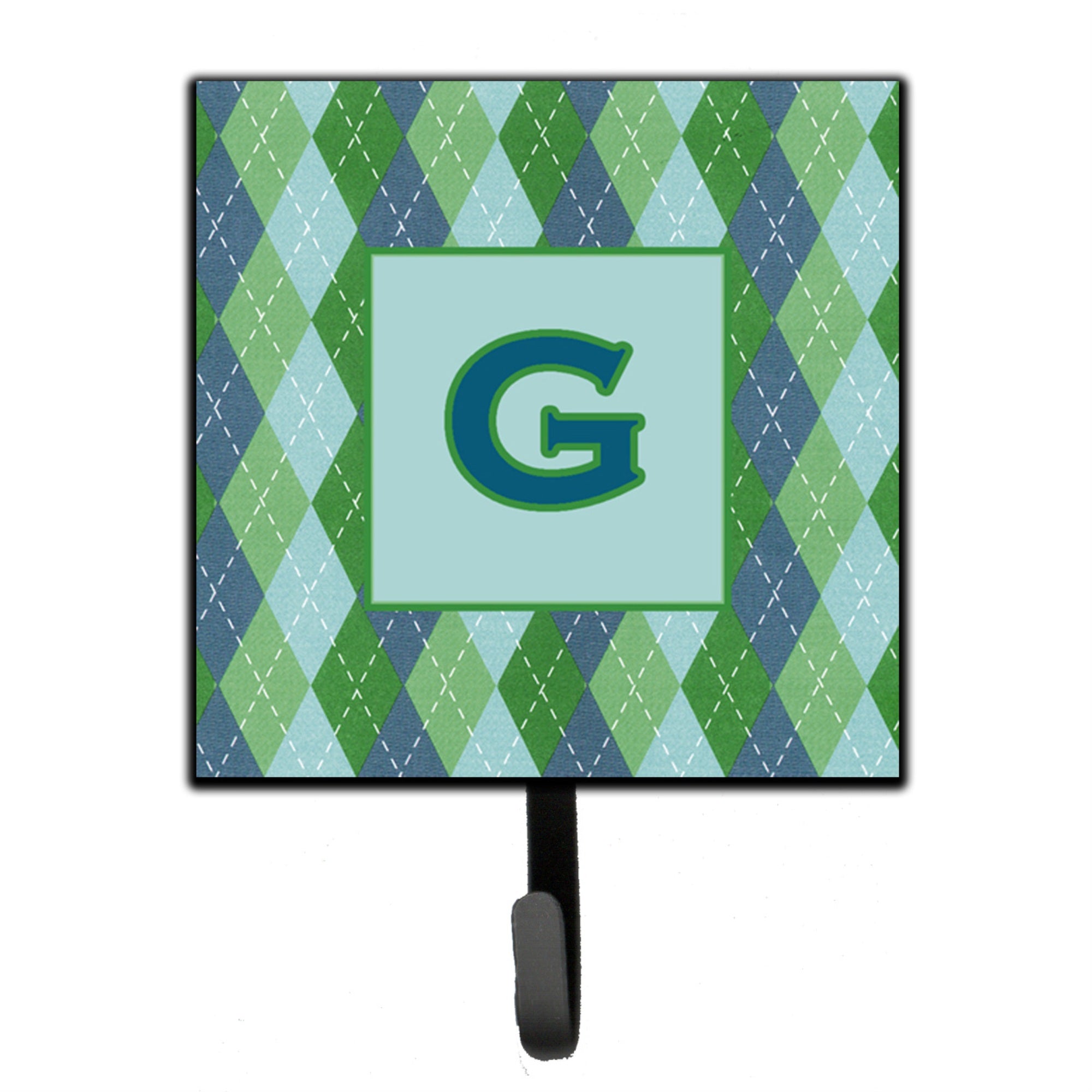Caroline'S Treasures Cj1020-Gsh4 Letter G Initial Monogram-Blue Argoyle Leash Holder Or Key Hook, Small, Multicolor