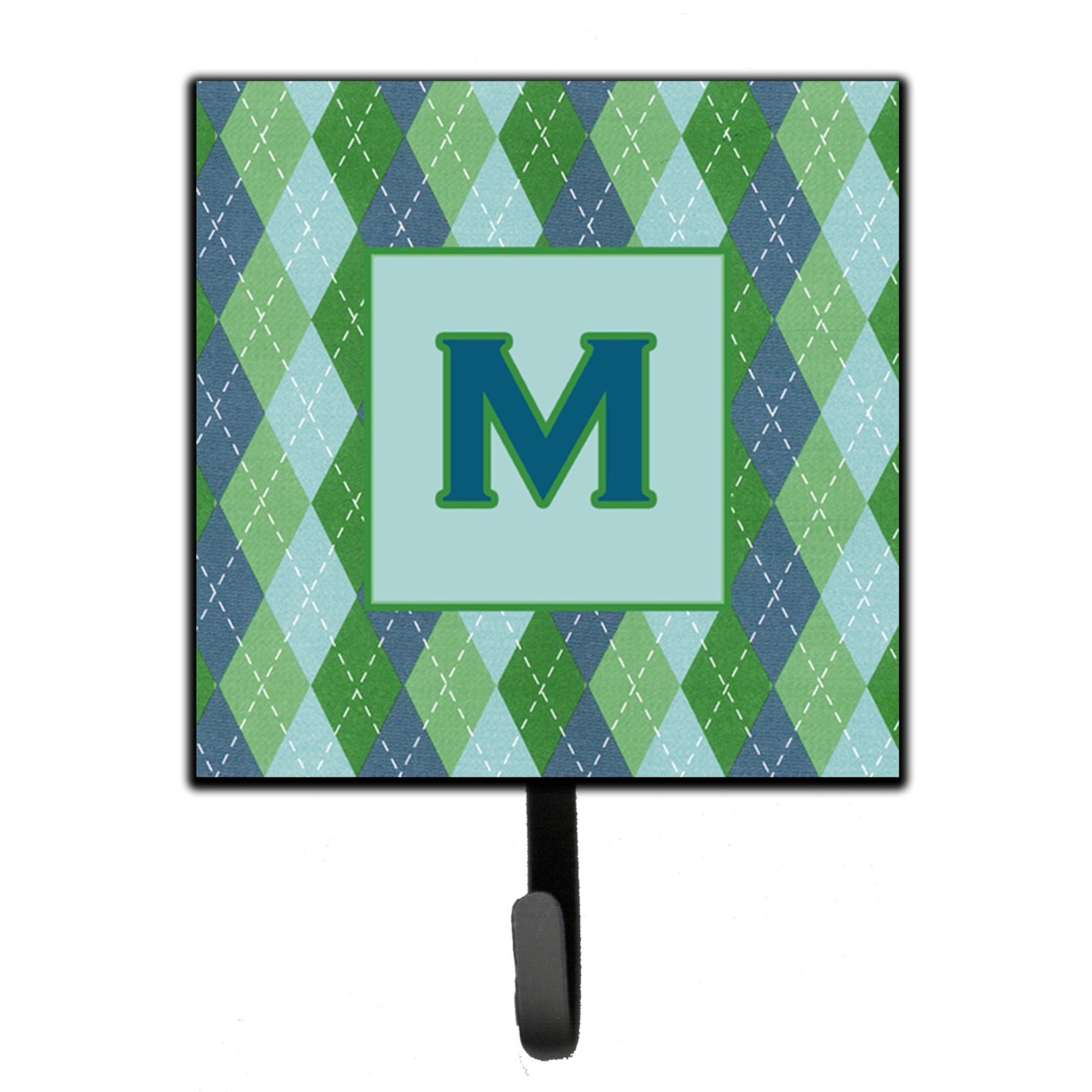 Caroline'S Treasures Cj1020-Msh4 Letter M Initial Monogram-Blue Argoyle Leash Holder Or Key Hook, Small, Multicolor
