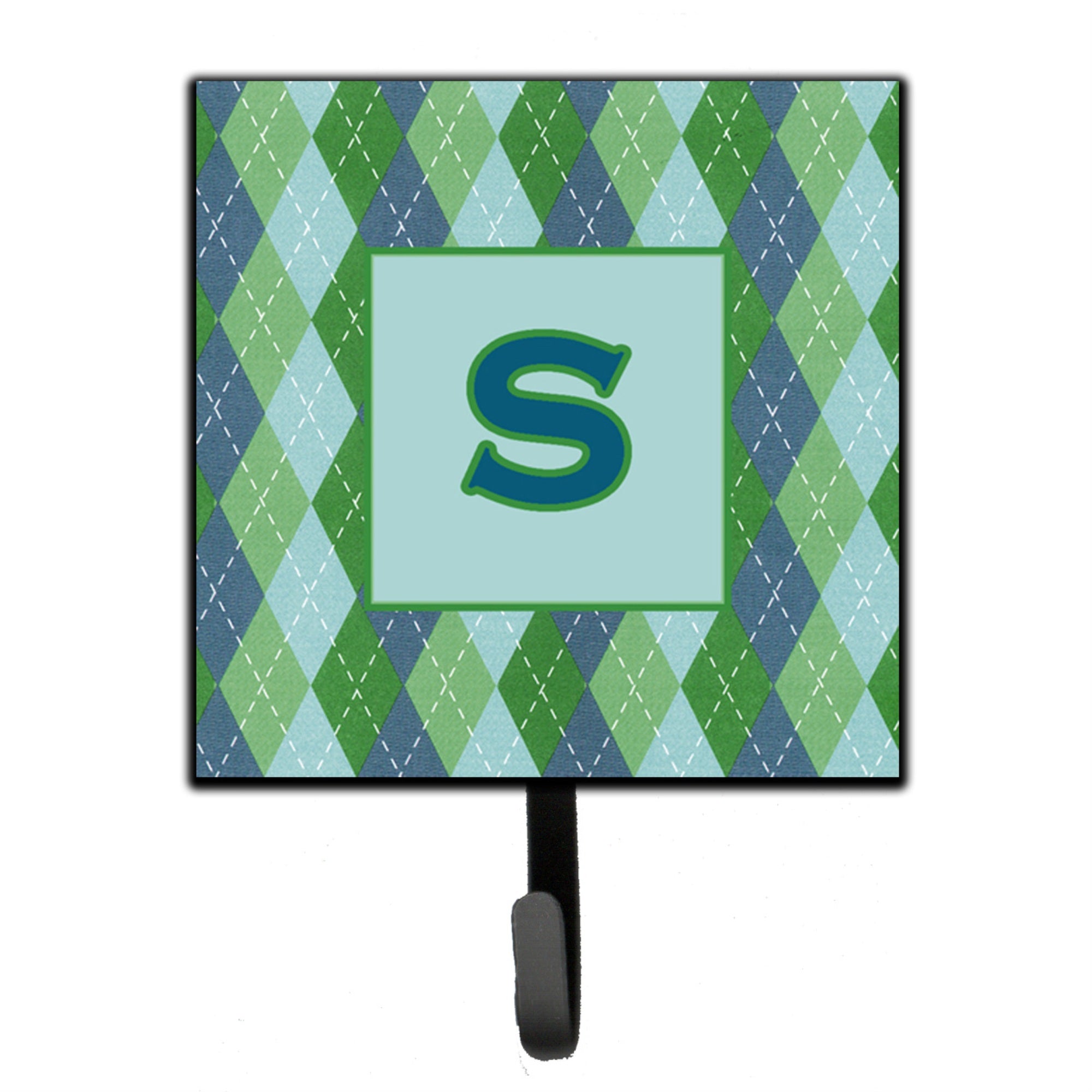 Caroline'S Treasures Cj1020-Ssh4 Letter S Initial Monogram-Blue Argoyle Leash Holder Or Key Hook, Small, Multicolor