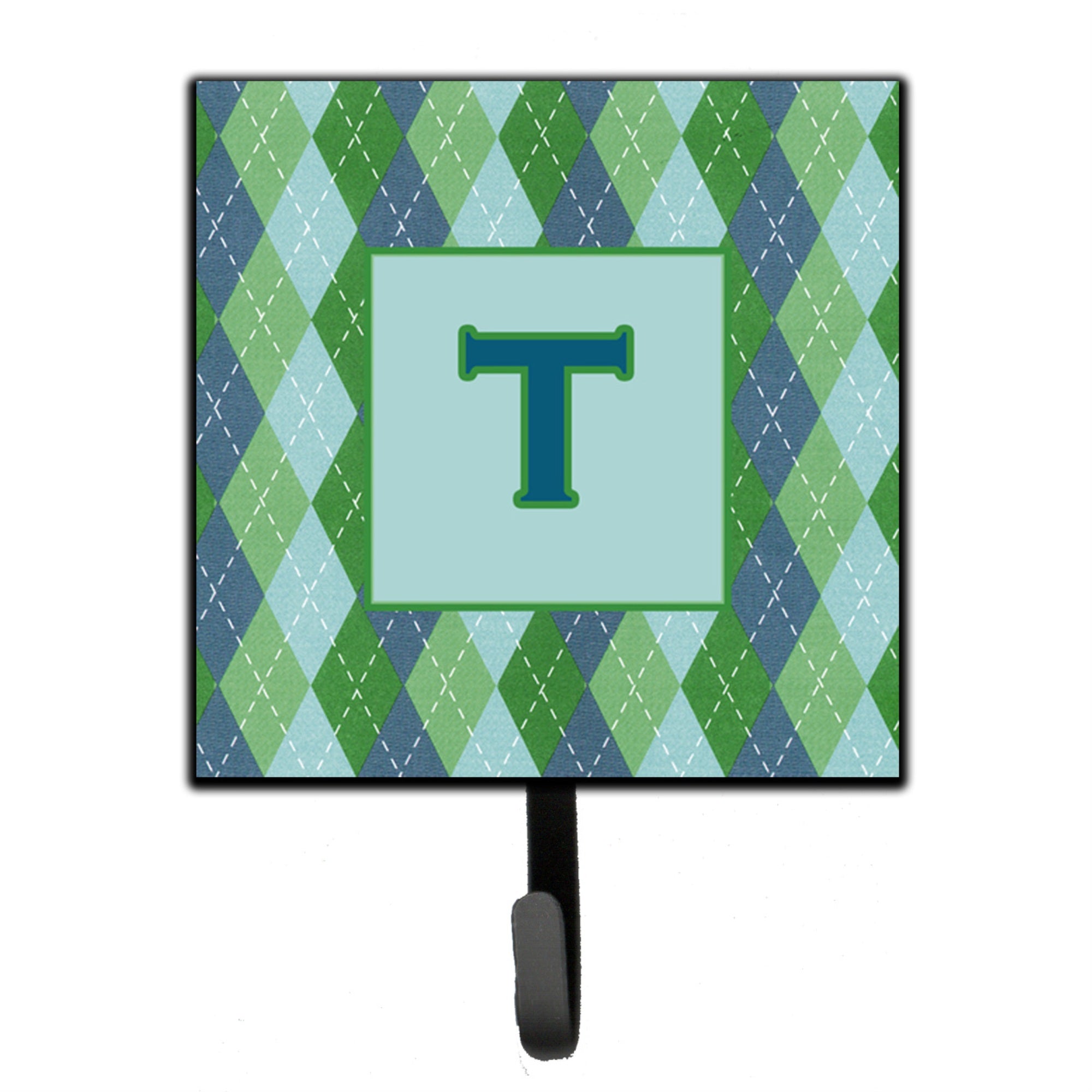 Caroline'S Treasures Cj1020-Tsh4 Letter T Initial Monogram-Blue Argoyle Leash Holder Or Key Hook, Small, Multicolor
