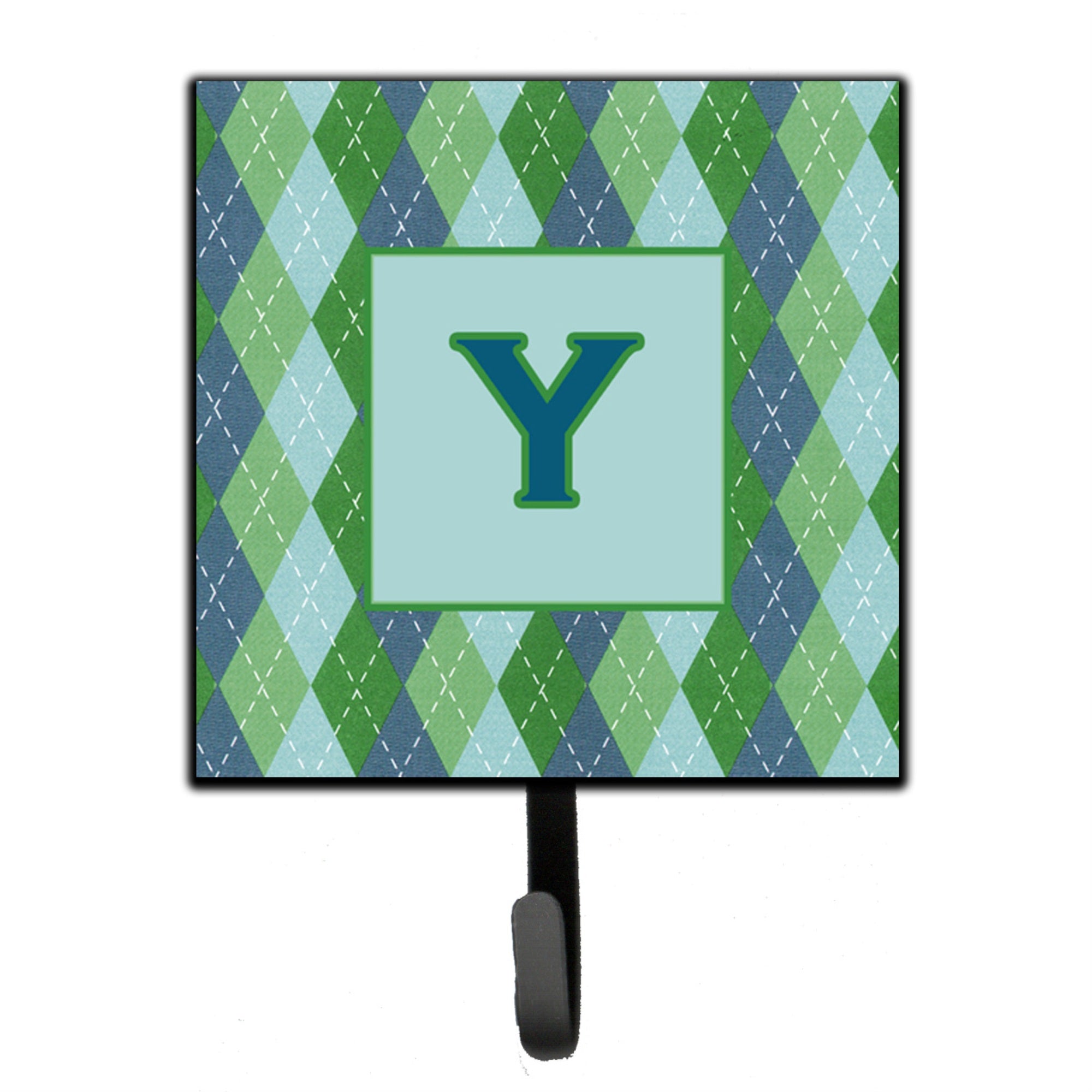 Caroline'S Treasures Cj1020-Ysh4 Letter Y Initial Monogram-Blue Argoyle Leash Holder Or Key Hook, Small, Multicolor