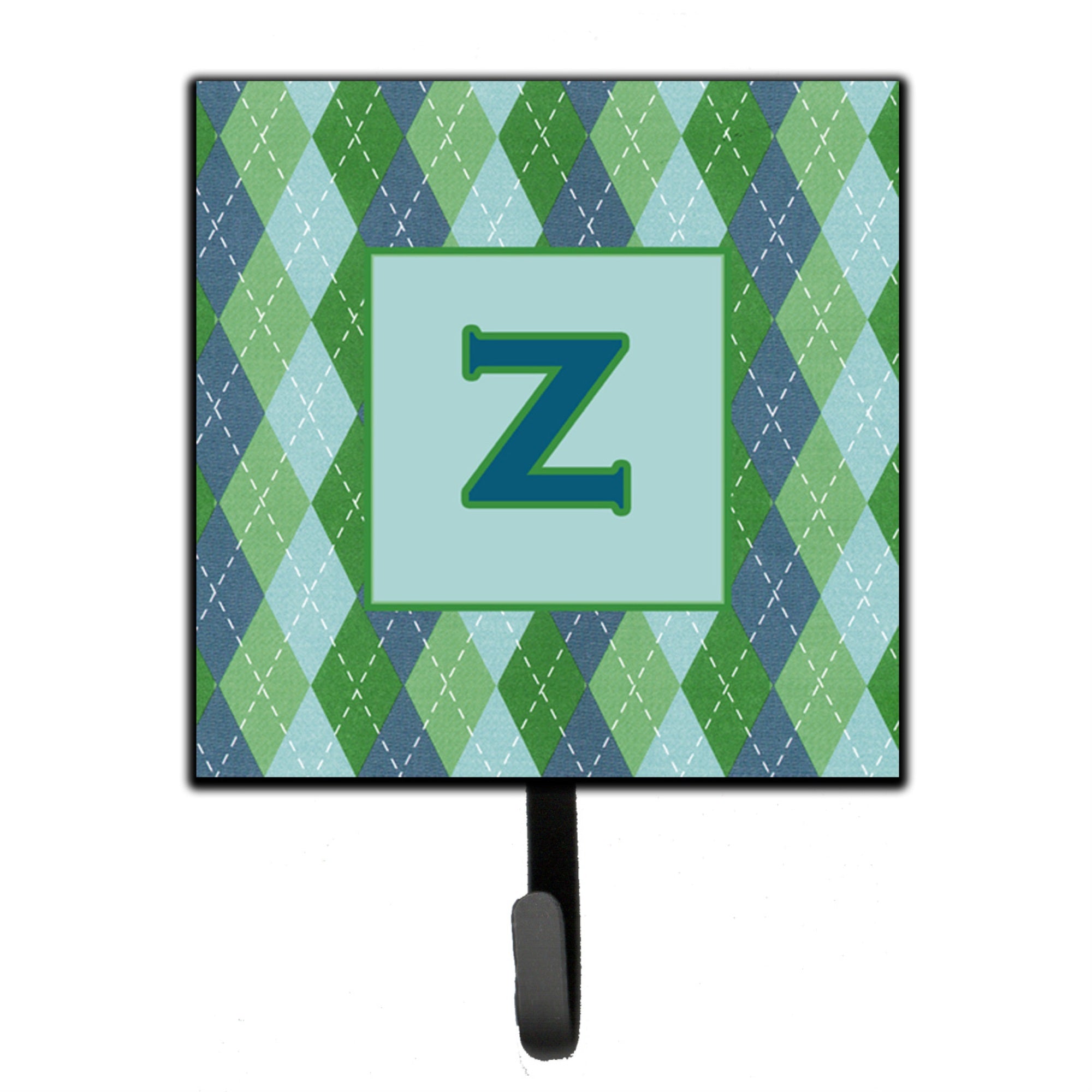 Caroline'S Treasures Cj1020-Zsh4 Letter Z Initial Monogram-Blue Argoyle Leash Holder Or Key Hook, Small, Multicolor