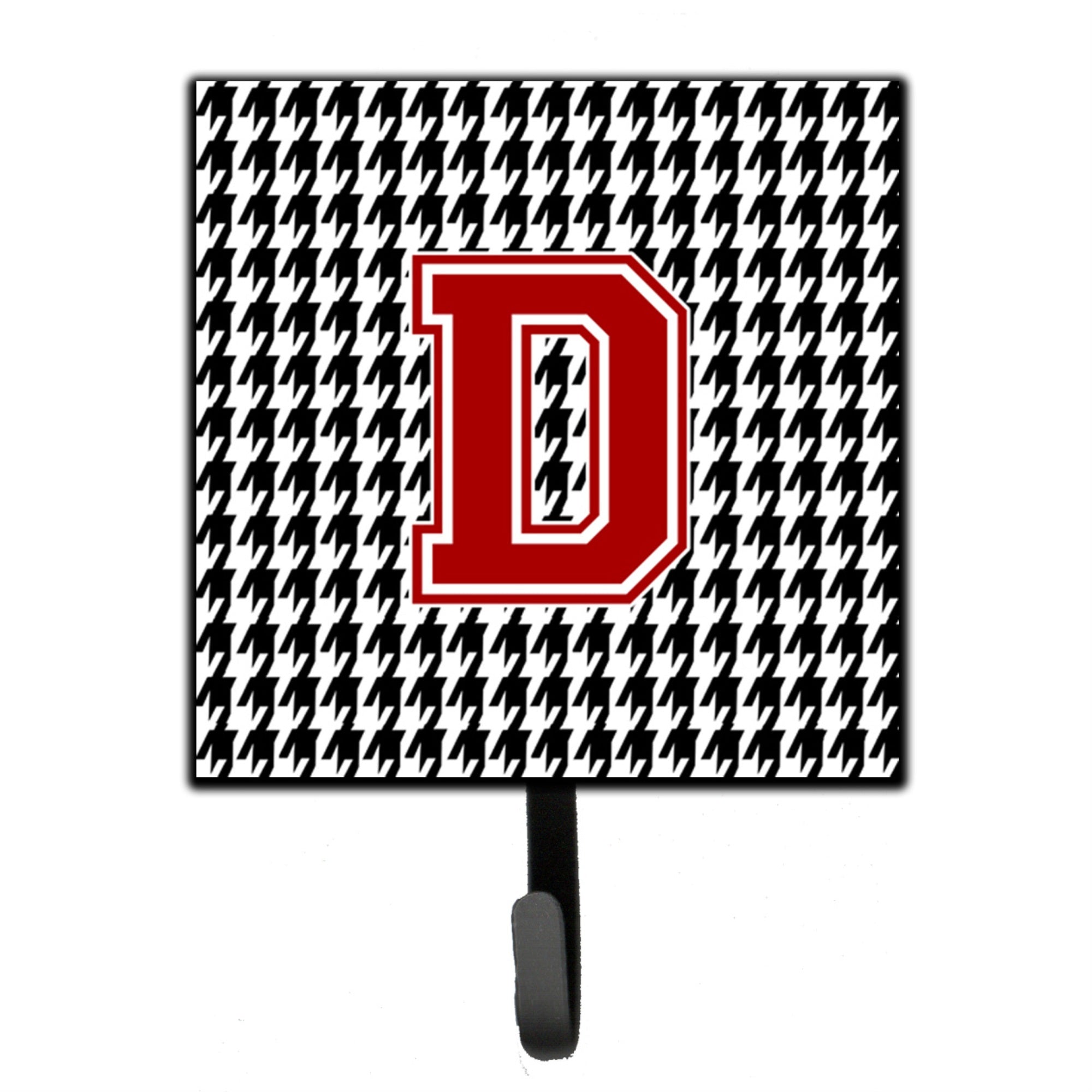 Caroline'S Treasures Cj1021-Dsh4 Monogram-Initial D Hounds Tooth Leash Holder Or Key Hook Cj1021, Small, Multicolor