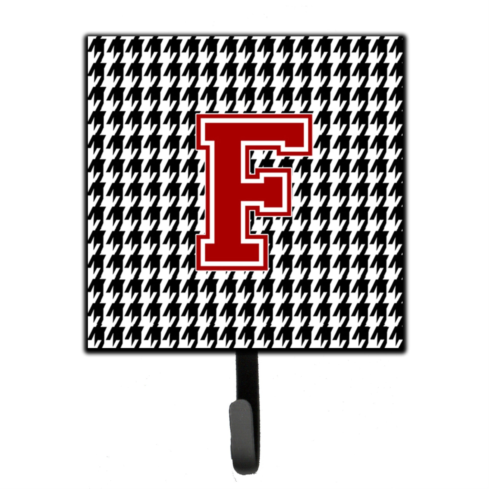 Caroline'S Treasures Cj1021-Fsh4 Monogram-Initial F Hounds Tooth Leash Holder Or Key Hook Cj1021, Small, Multicolor
