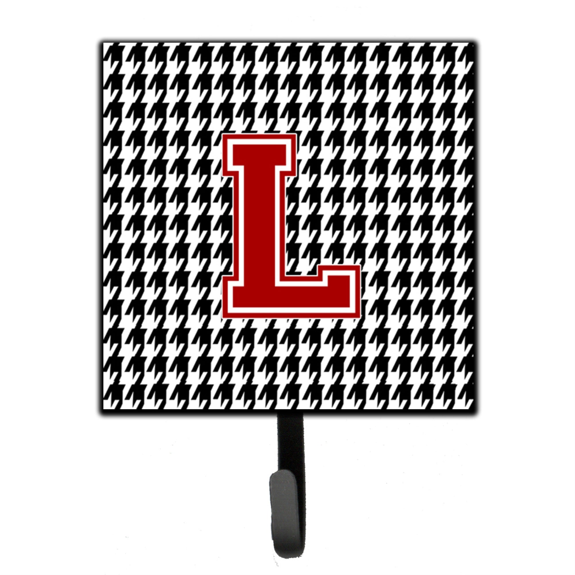 Caroline'S Treasures Cj1021-Lsh4 Monogram-Initial L Hounds Tooth Leash Holder Or Key Hook Cj1021, Small, Multicolor