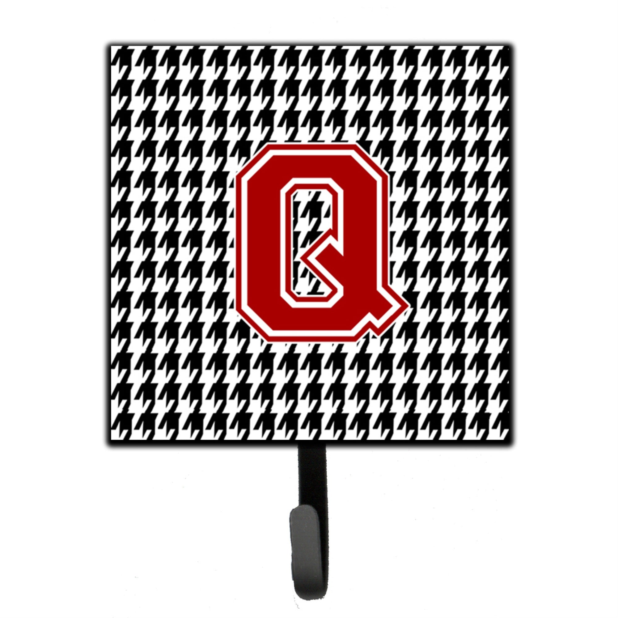 Caroline'S Treasures Cj1021-Qsh4 Monogram-Initial Q Hounds Tooth Leash Holder Or Key Hook Cj1021, Small, Multicolor