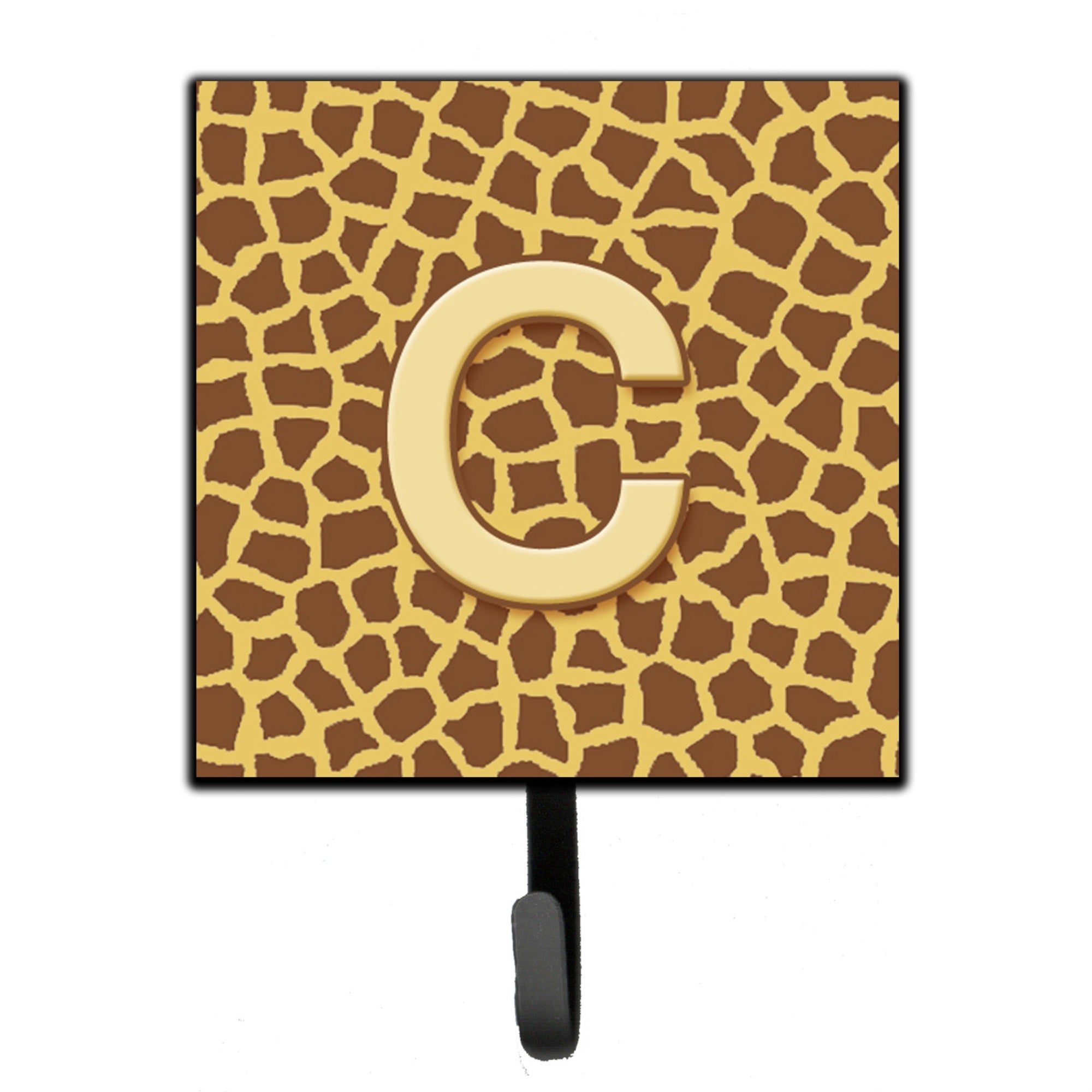 Caroline'S Treasures Cj1025-Csh4 Letter C Initial Monogram-Giraffe Leash Holder Or Key Hook, Small, Multicolor