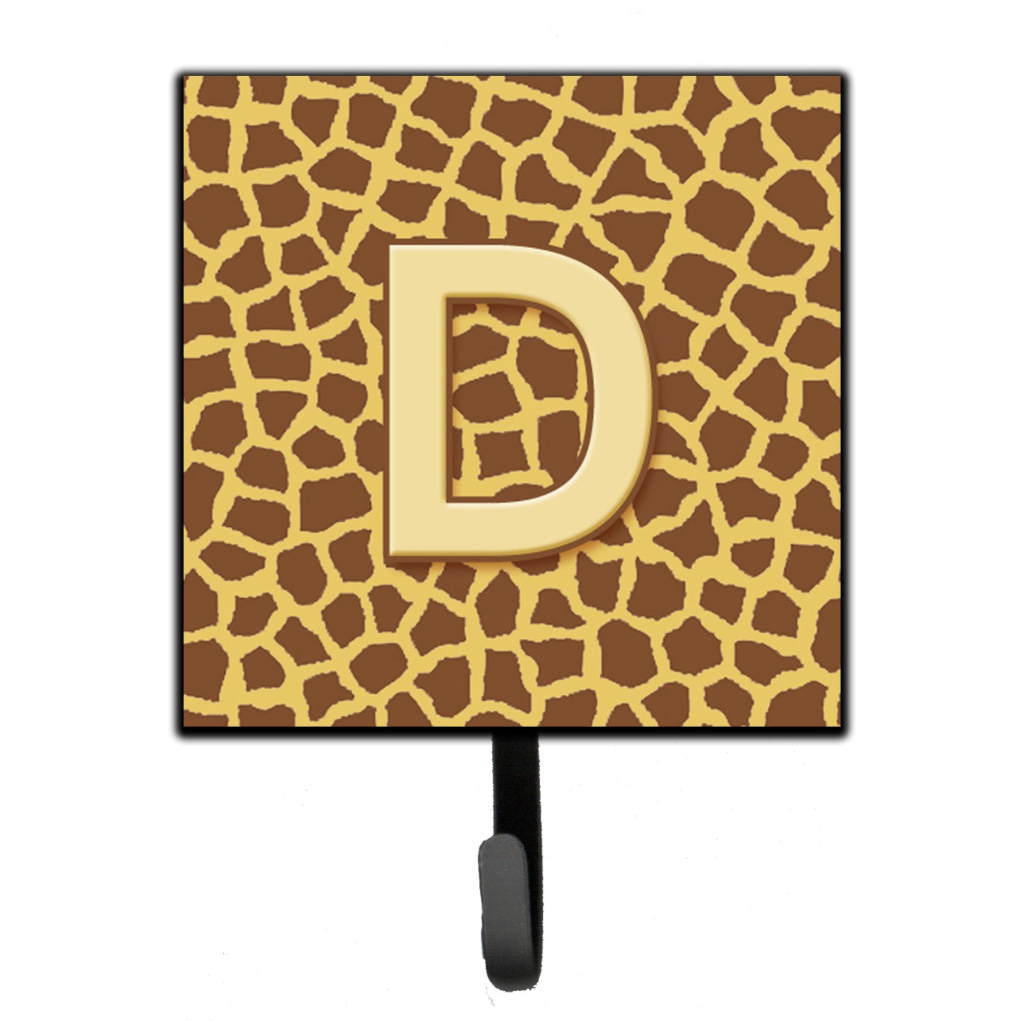 Caroline'S Treasures Cj1025-Dsh4 Letter D Initial Monogram-Giraffe Leash Holder Or Key Hook, Small, Multicolor