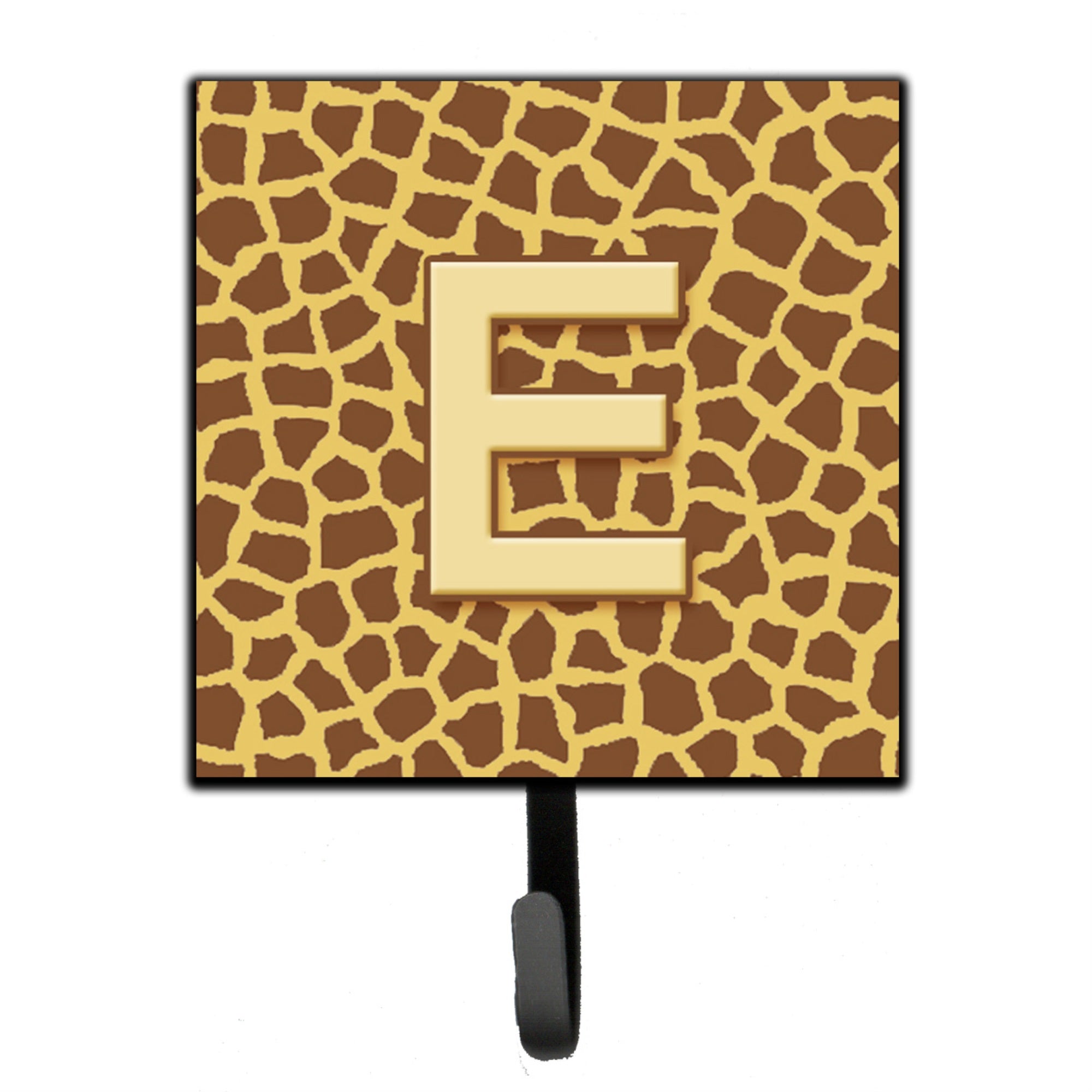 Caroline'S Treasures Letter E Initial Monogram-Giraffe Leash Holder Or Key Hooks, Small, Multicolor