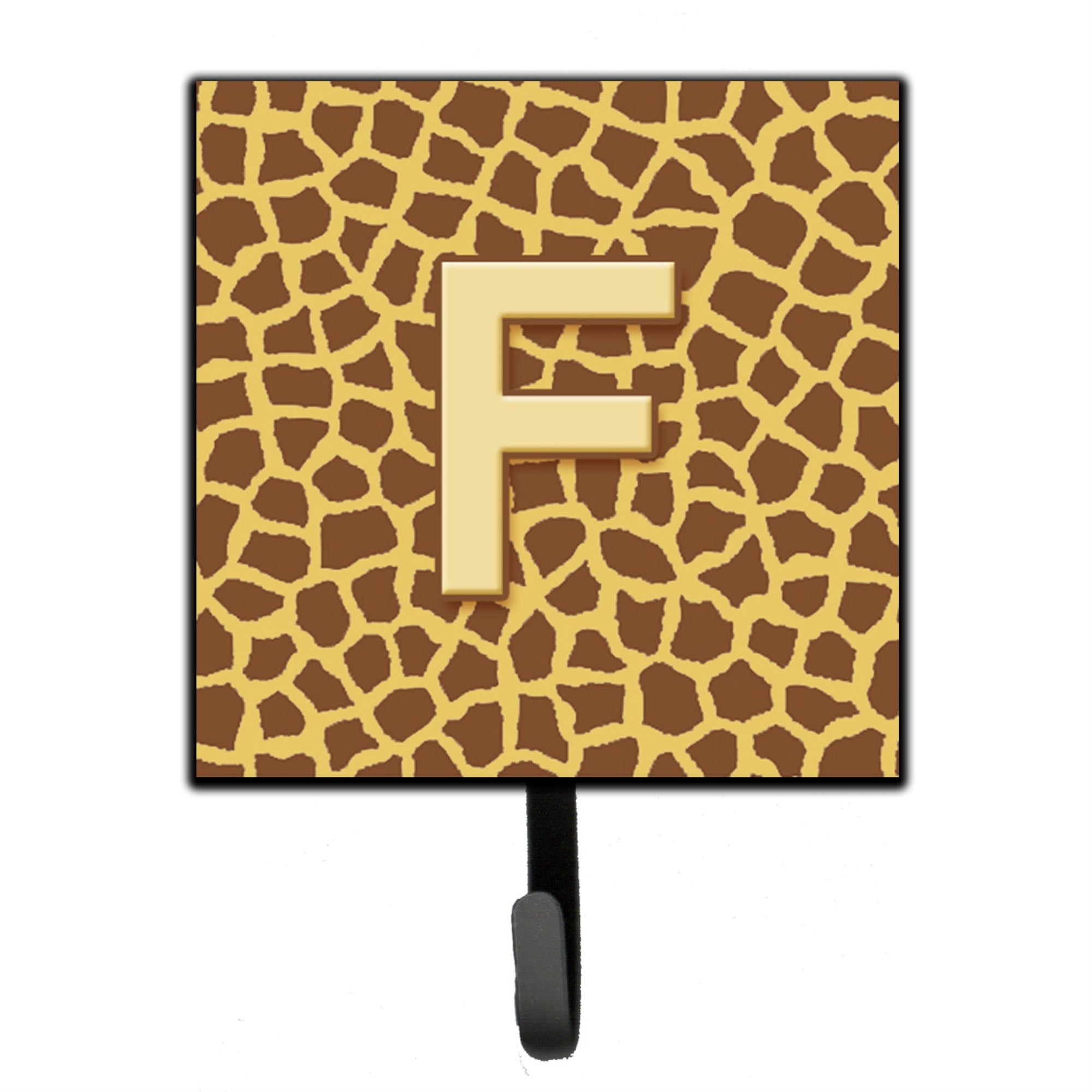 Caroline'S Treasures Cj1025-Fsh4 Letter F Initial Monogram-Giraffe Leash Holder Or Key Hook, Small, Multicolor