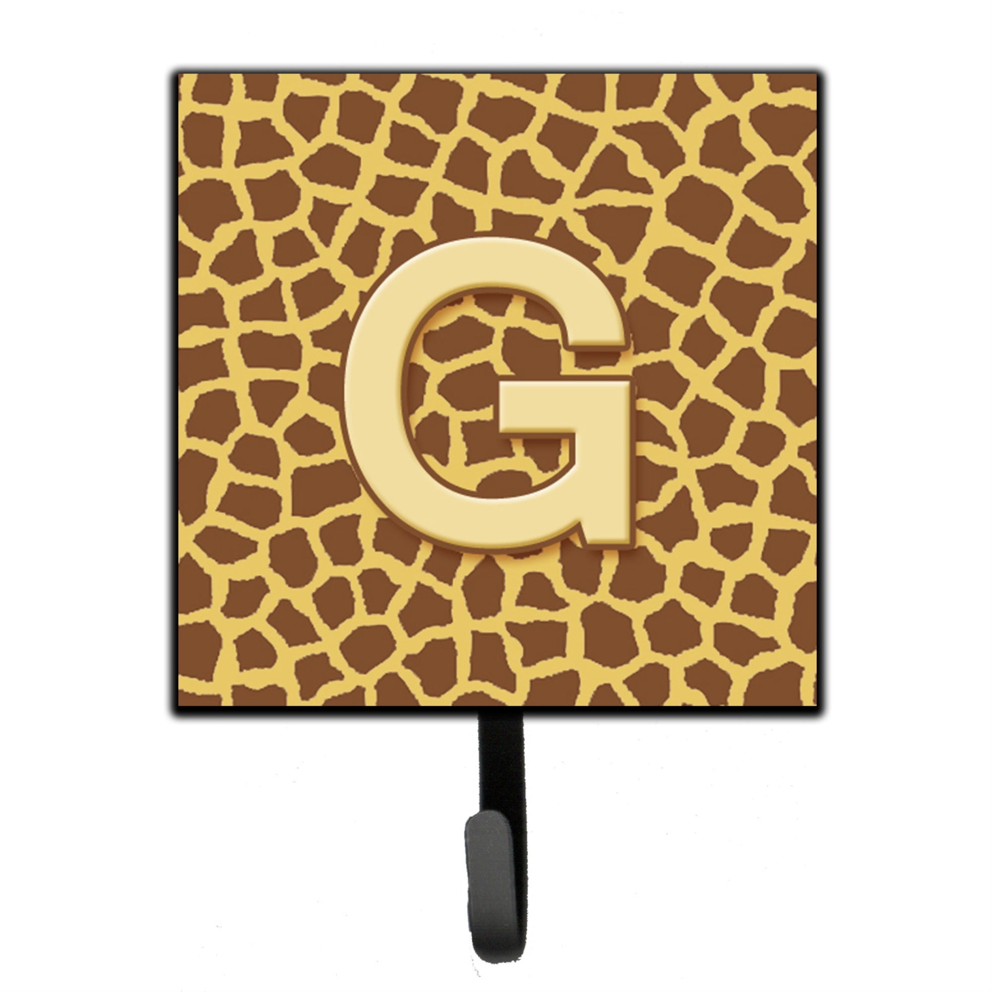 Caroline'S Treasures Cj1025-Gsh4 Letter G Initial Monogram-Giraffe Leash Holder Or Key Hook, Small, Multicolor
