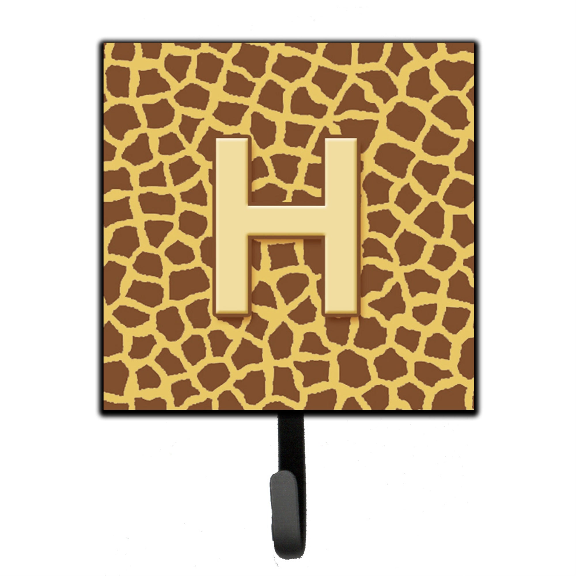 Caroline'S Treasures Cj1025-Hsh4 Letter H Initial Monogram-Giraffe Leash Holder Or Key Hook, Small, Multicolor