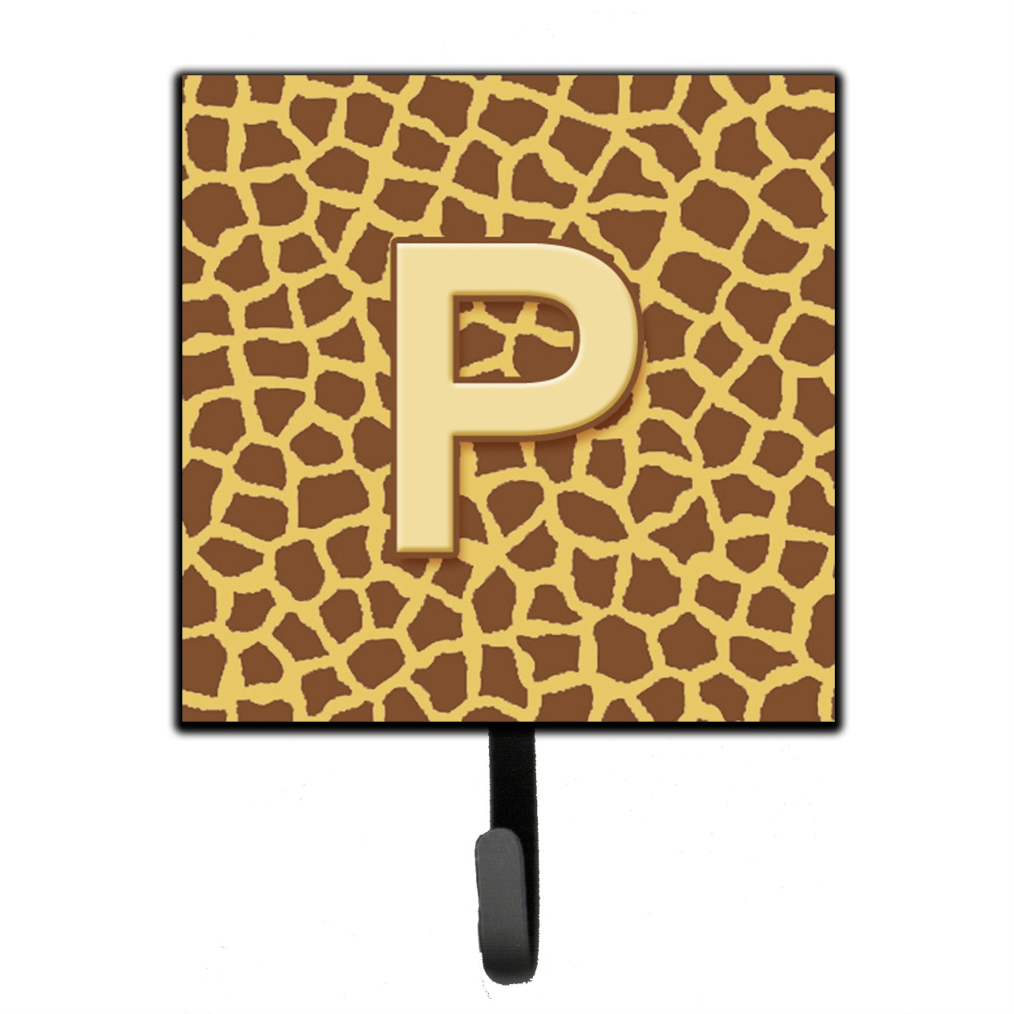 Caroline'S Treasures Cj1025-Psh4 Letter P Initial Monogram-Giraffe Leash Holder Or Key Hook, Small, Multicolor