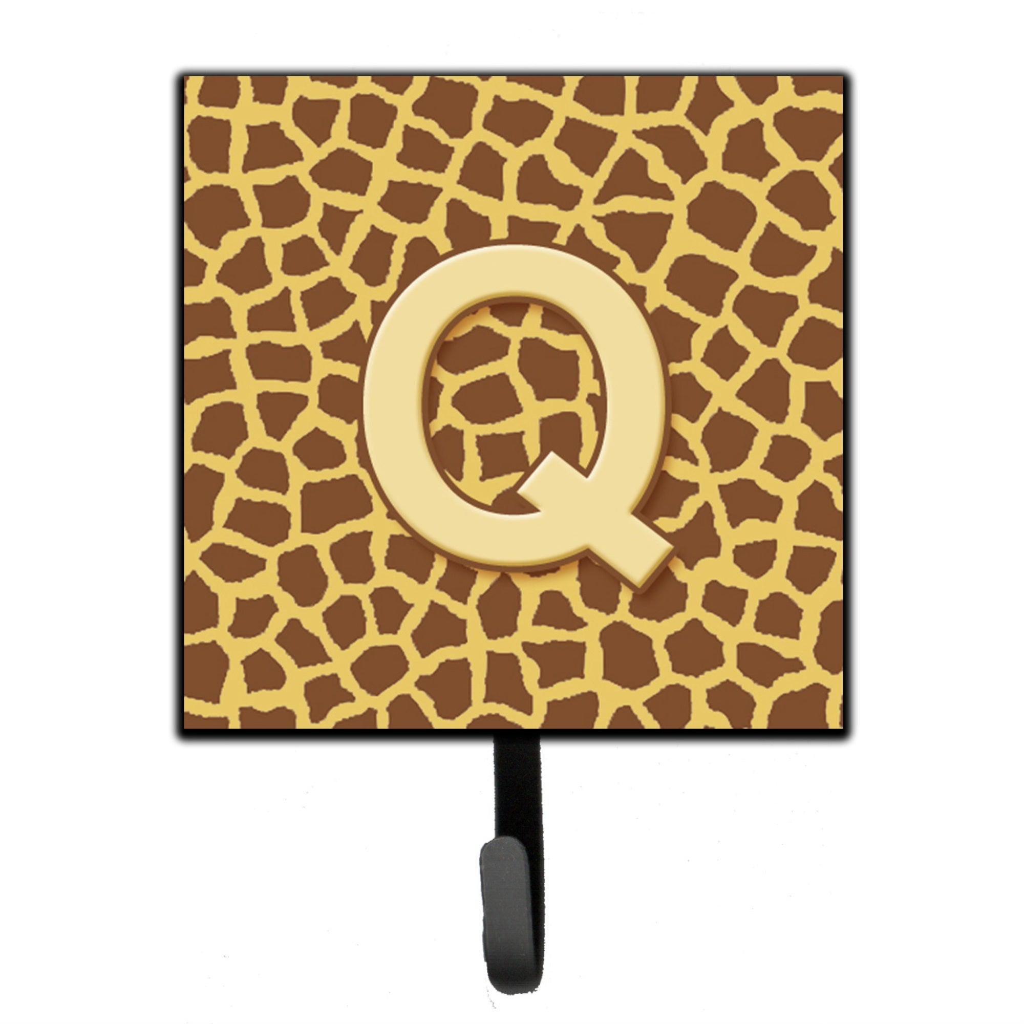 Caroline'S Treasures Cj1025-Qsh4 Letter Q Initial Monogram-Giraffe Leash Holder Or Key Hook, Small, Multicolor