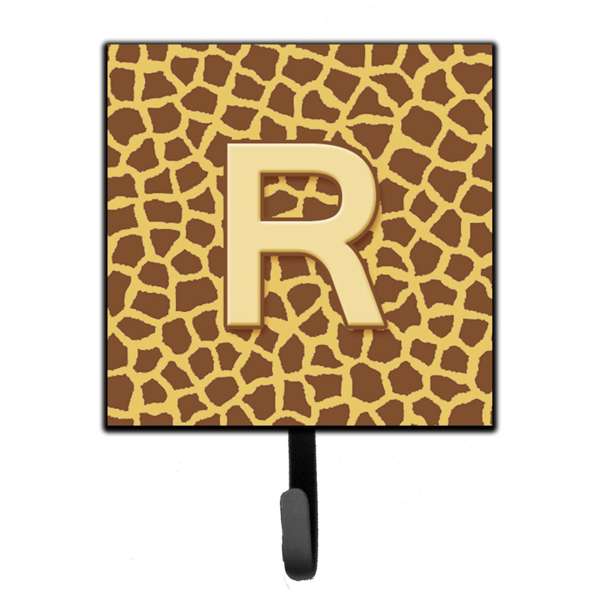 Caroline'S Treasures Cj1025-Rsh4 Letter R Initial Monogram-Giraffe Leash Holder Or Key Hook, Small, Multicolor
