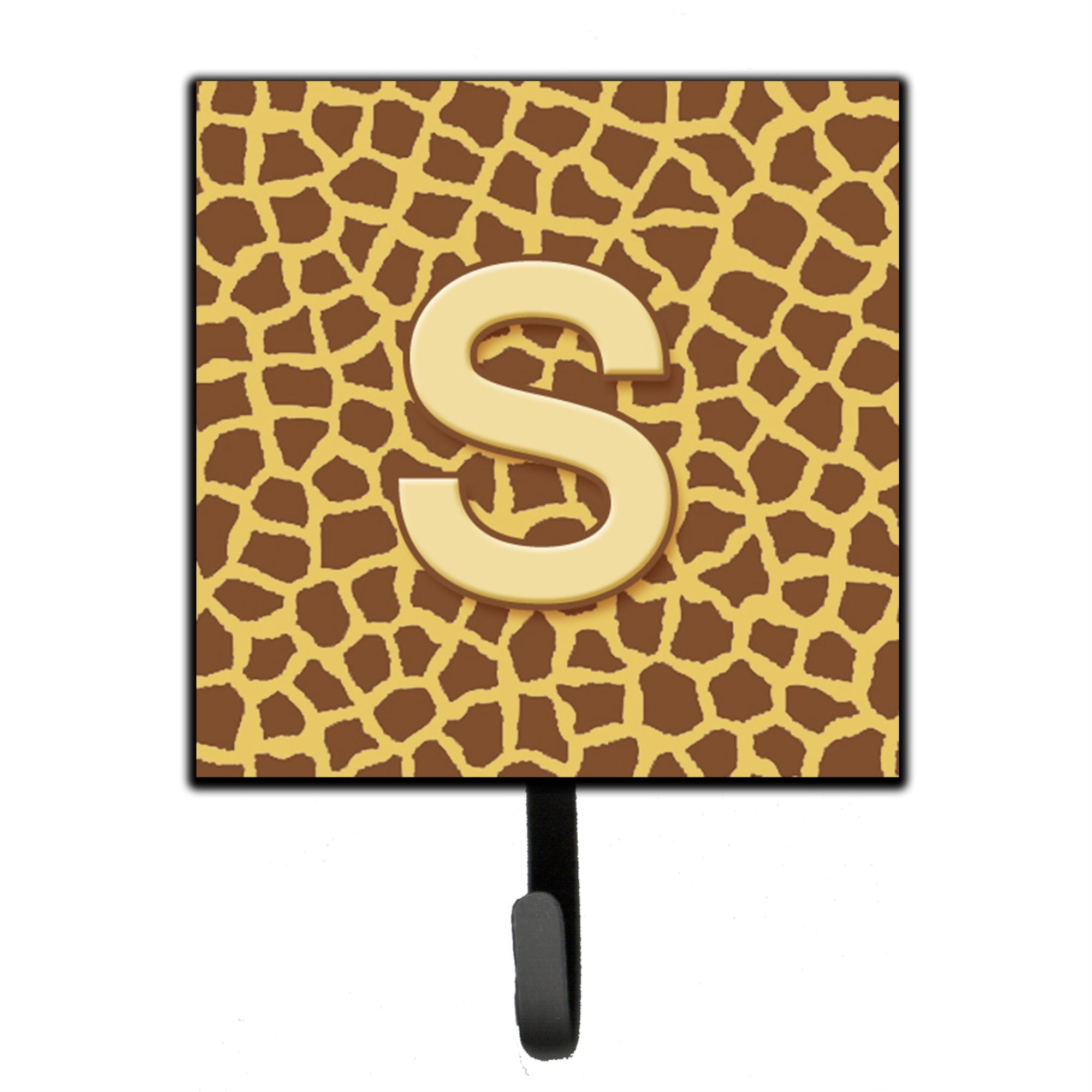 Caroline'S Treasures Cj1025-Ssh4 Letter S Initial Monogram-Giraffe Leash Holder Or Key Hook, Small, Multicolor