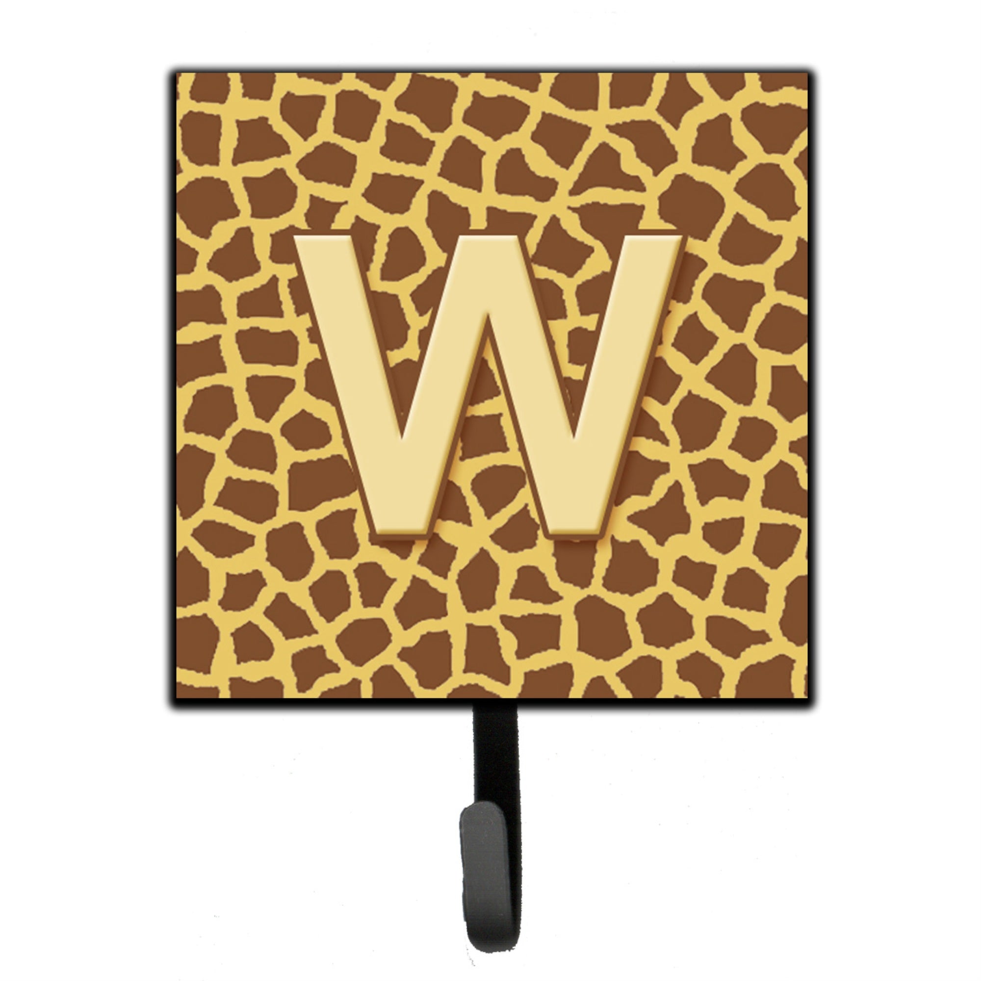 Caroline'S Treasures Cj1025-Wsh4 Letter W Initial Monogram-Giraffe Leash Holder Or Key Hook, Small, Multicolor
