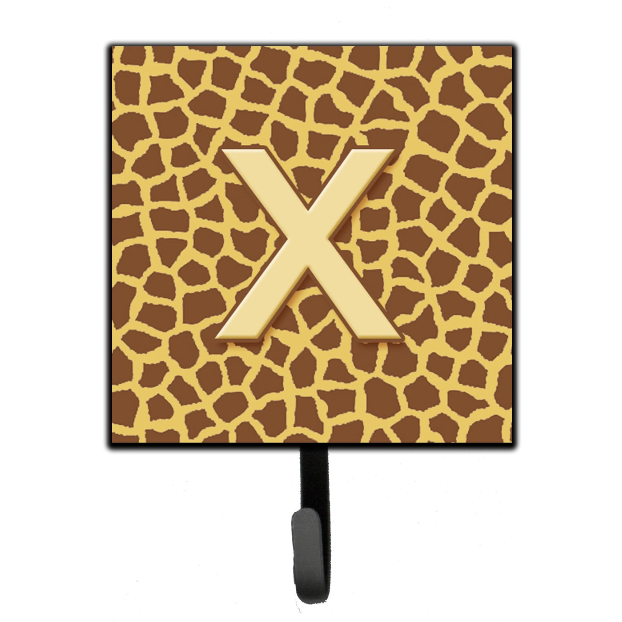 Caroline'S Treasures Cj1025-Xsh4 Letter X Initial Monogram-Giraffe Leash Holder Or Key Hook, Small, Multicolor