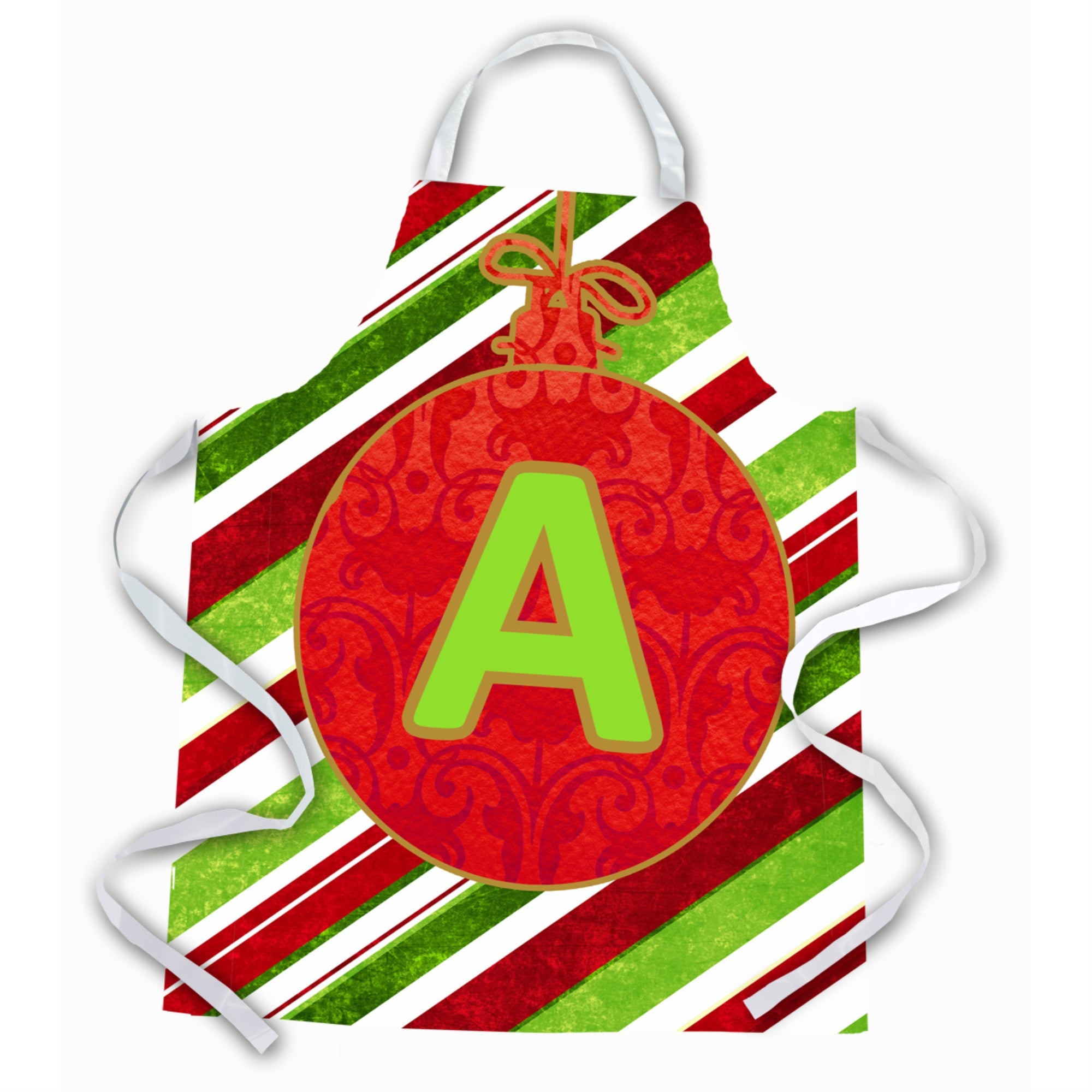 Caroline'S Treasures Cj1039-Aapron Christmas Ornament Holiday Initial Letter A Apron, Large, Multicolor