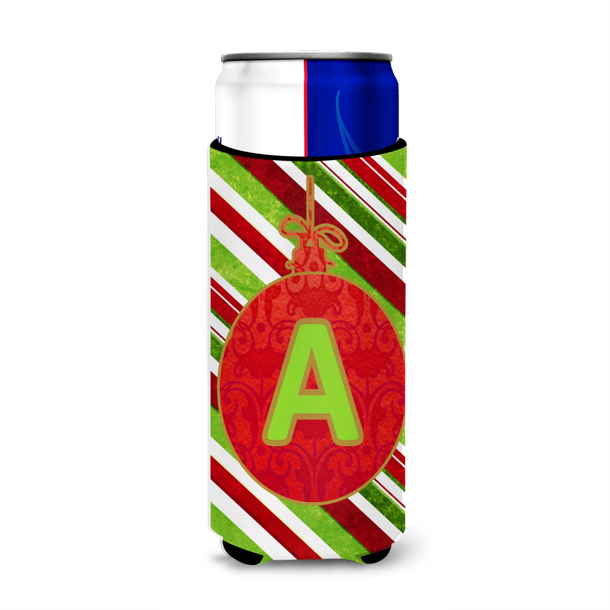 Christmas Oranment Holiday Monogram Initial  Letter A Ultra Beverage Insulators For Slim Cans Cj1039-Amuk