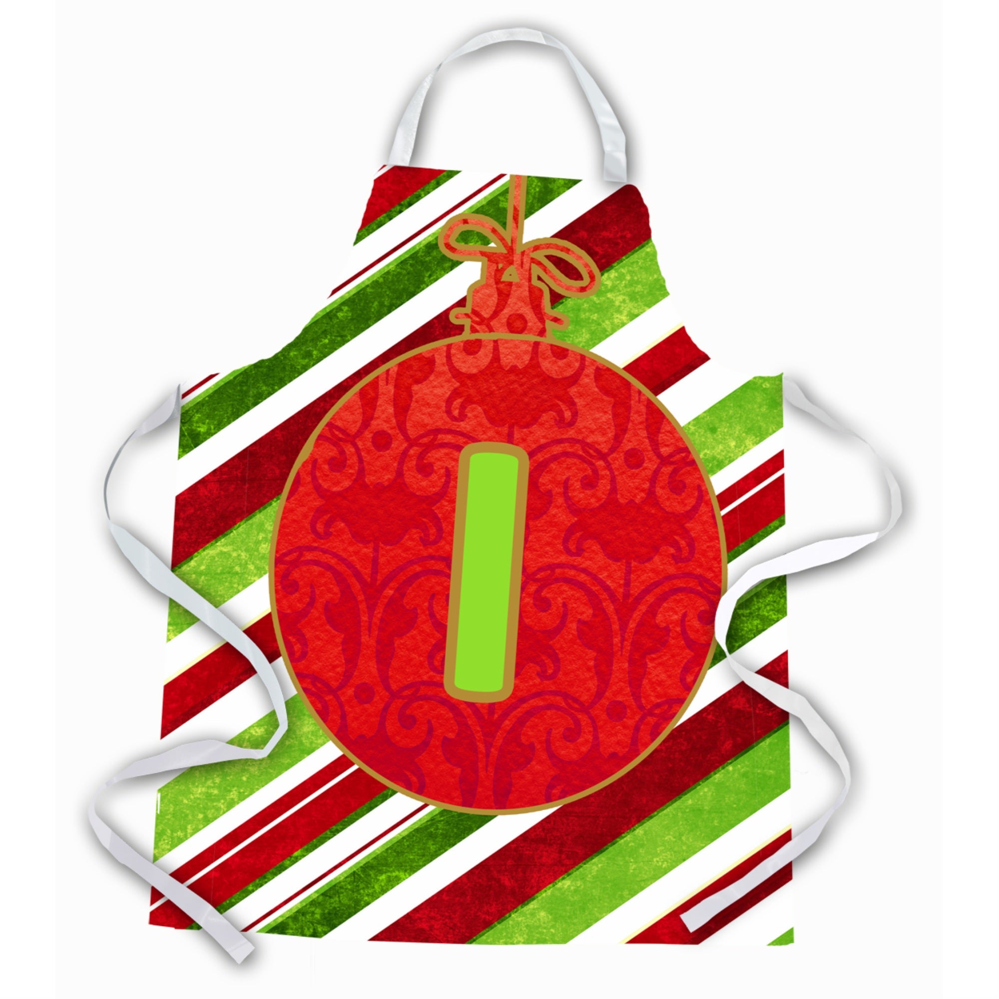 Caroline'S Treasures Cj1039-Iapron Christmas Ornament Holiday Initial Letter I Apron, Large, Multicolor
