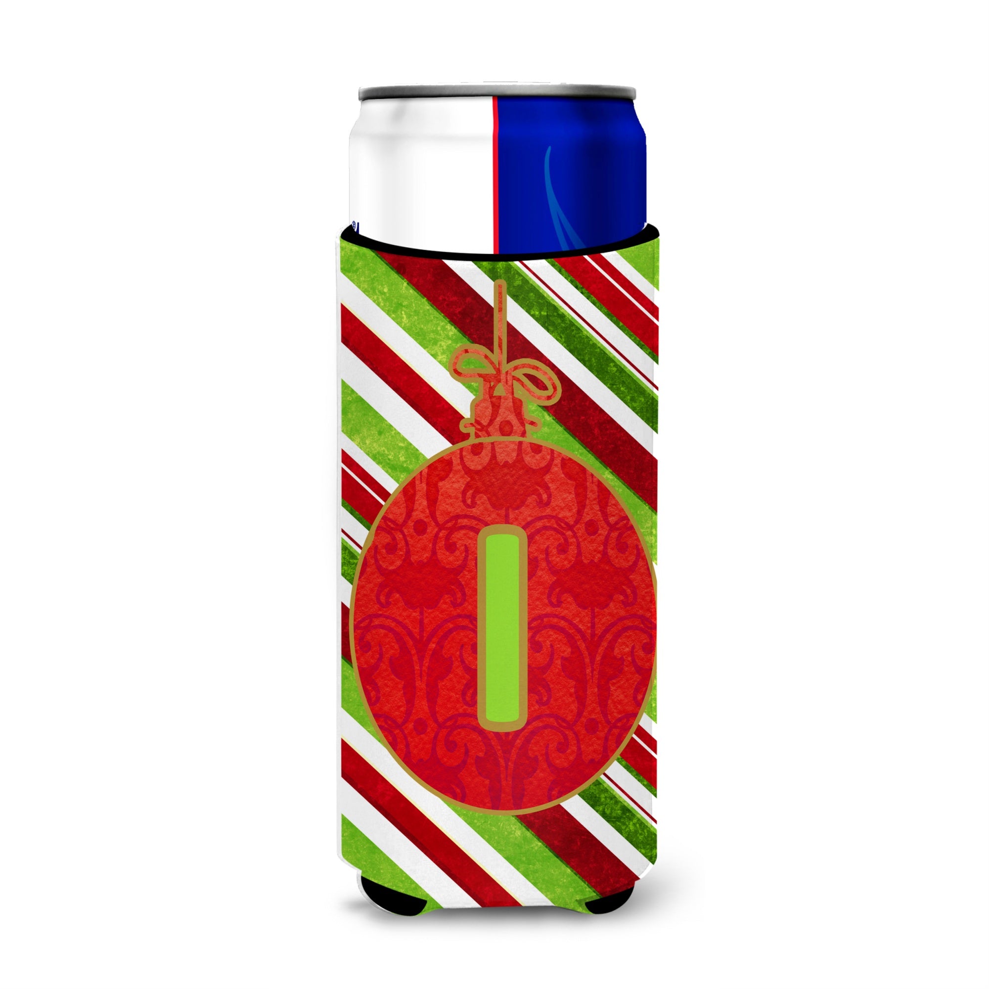 Christmas Oranment Holiday Monogram Initial  Letter I Ultra Beverage Insulators For Slim Cans Cj1039-Imuk