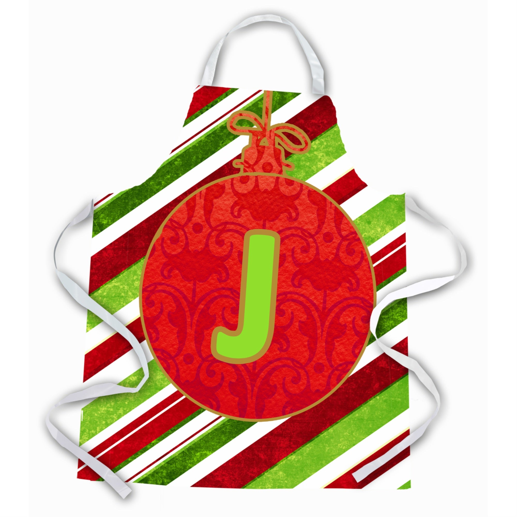 Caroline'S Treasures Cj1039-Japron Christmas Ornament Holiday Initial Letter J Apron, Large, Multicolor