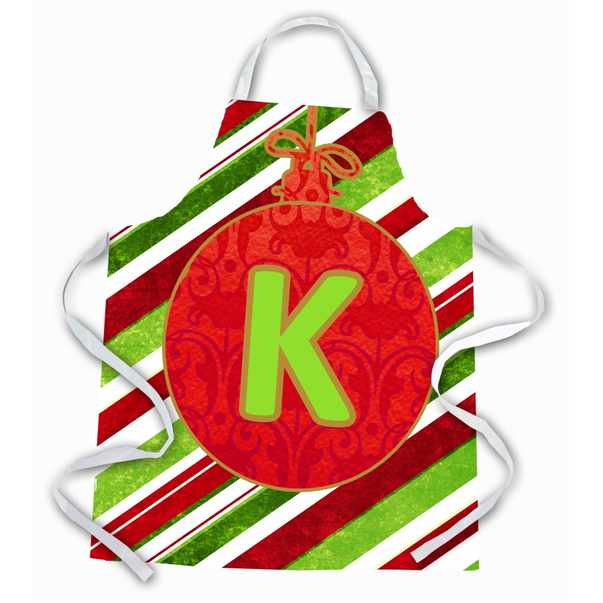 Caroline'S Treasures Cj1039-Kapron Christmas Ornament Holiday Initial Letter K Apron, Large, Multicolor