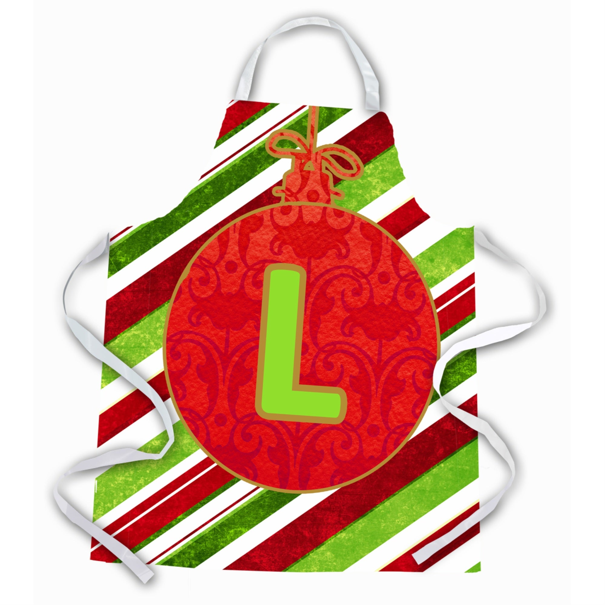 Caroline'S Treasures Cj1039-Lapron Christmas Ornament Holiday Initial Letter L Apron, Large, Multicolor