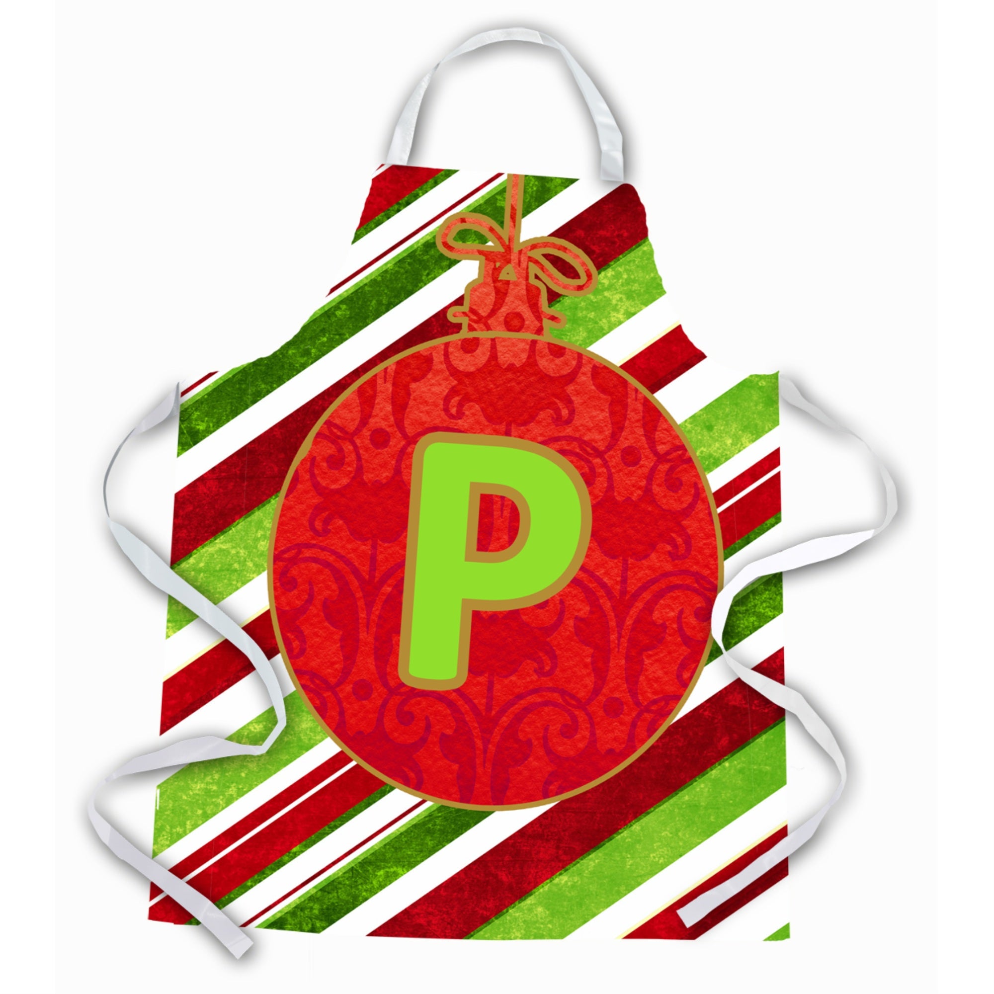 Caroline'S Treasures Cj1039-Papron Christmas Ornament Holiday Initial Letter P Apron, Large, Multicolor
