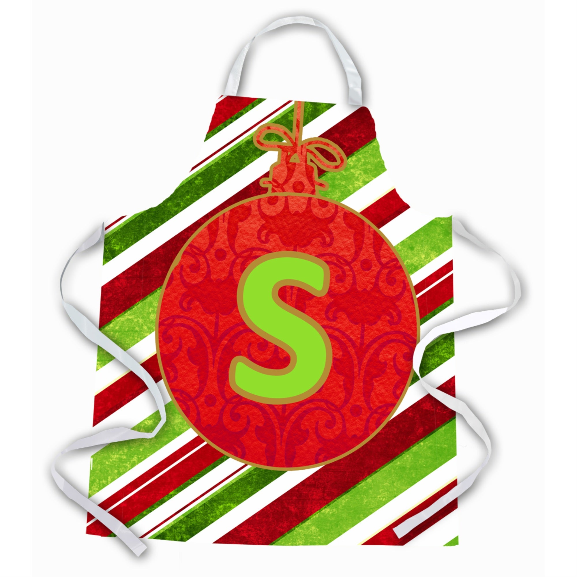 Caroline'S Treasures Cj1039-Sapron Christmas Ornament Holiday Initial Letter S Apron, Large, Multicolor