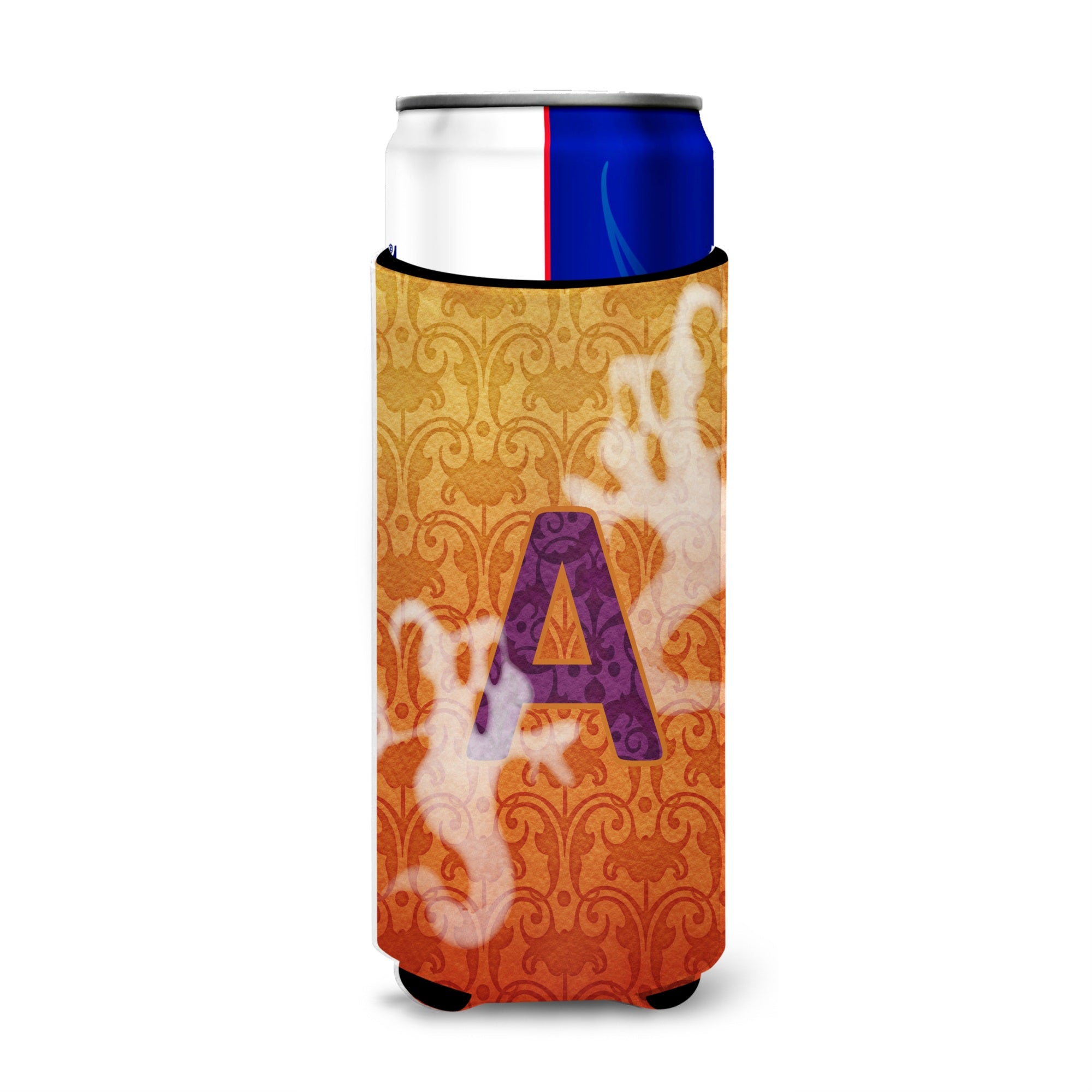 Halloween Ghosts Monogram Initial  Letter A Ultra Beverage Insulators For Slim Cans Cj1040-Amuk