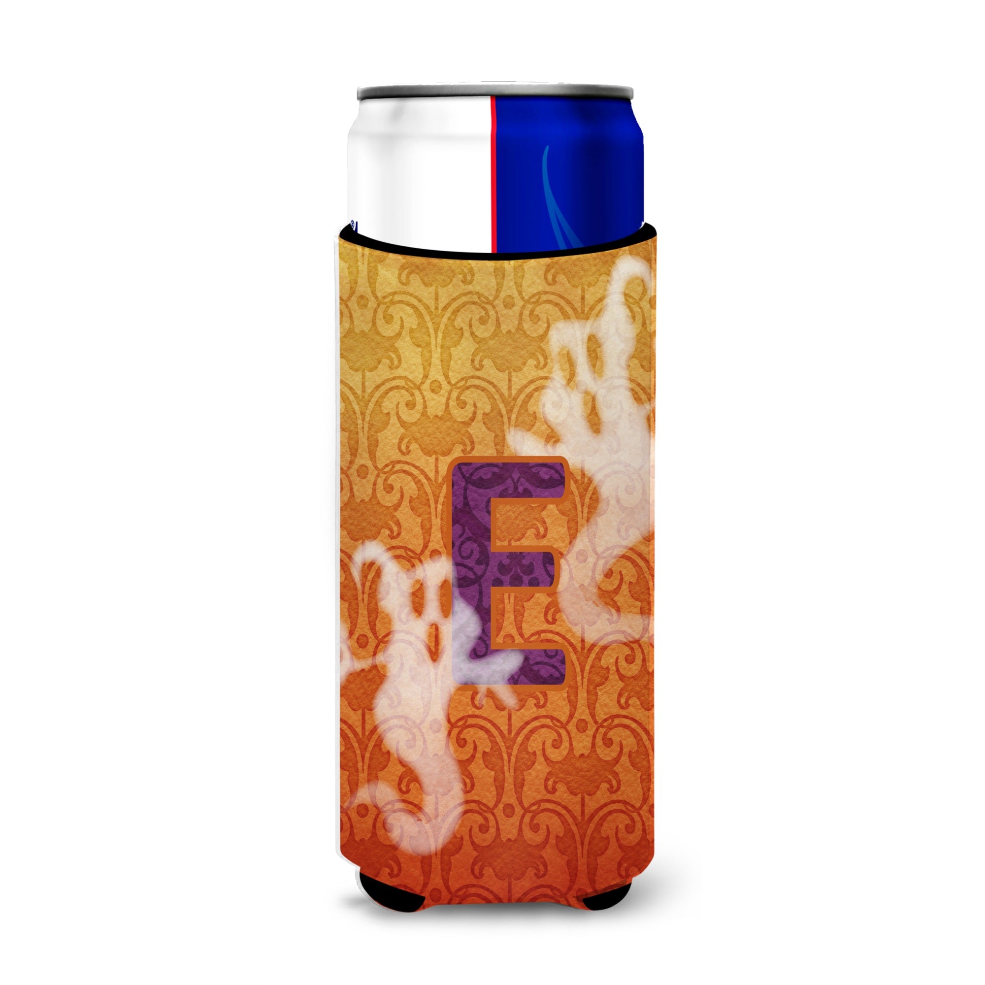 Halloween Ghosts Monogram Initial  Letter E Ultra Beverage Insulators For Slim Cans Cj1040-Emuk