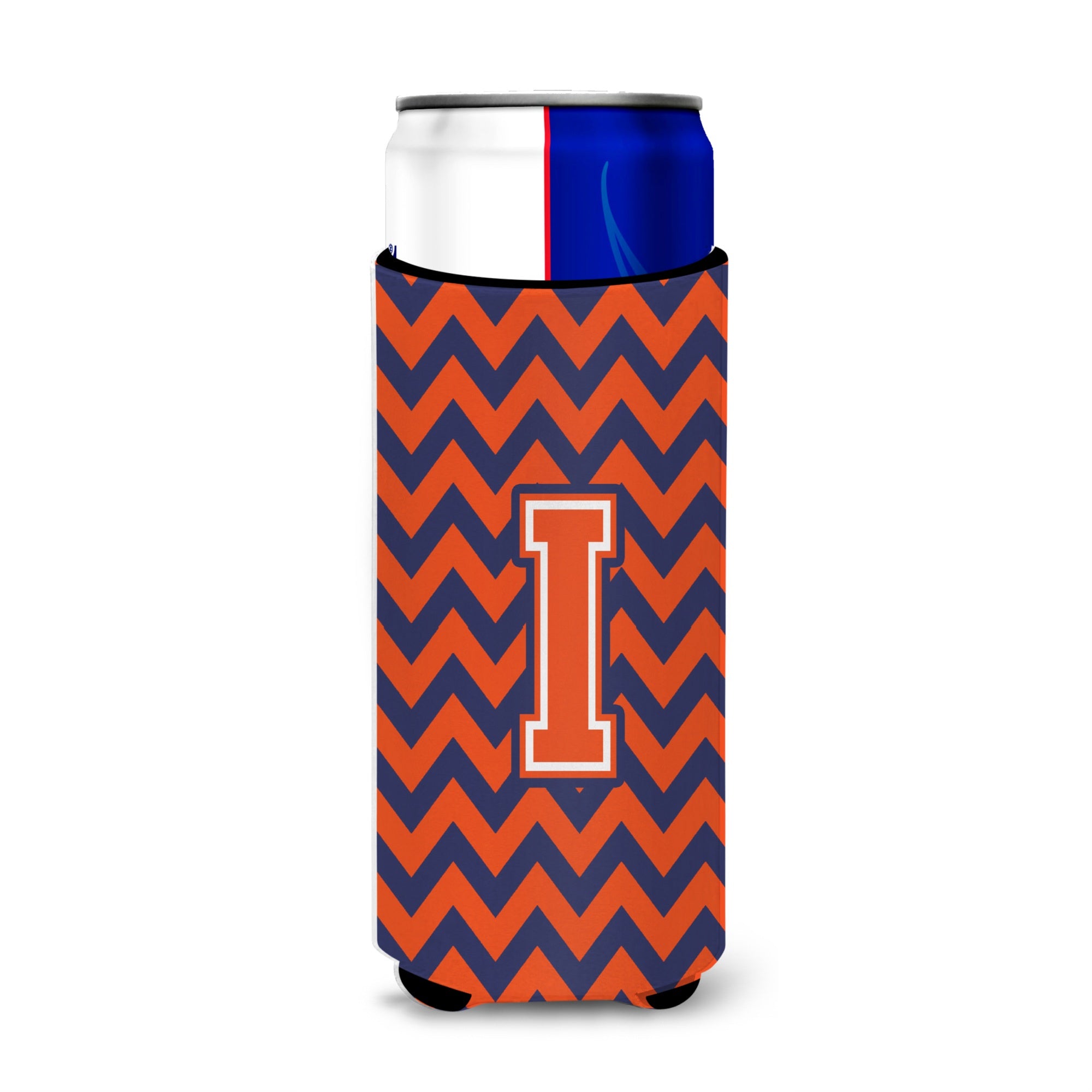 Letter I Chevron Orange Blue Ultra Beverage Insulators For Slim Cans Cj1042-Imuk