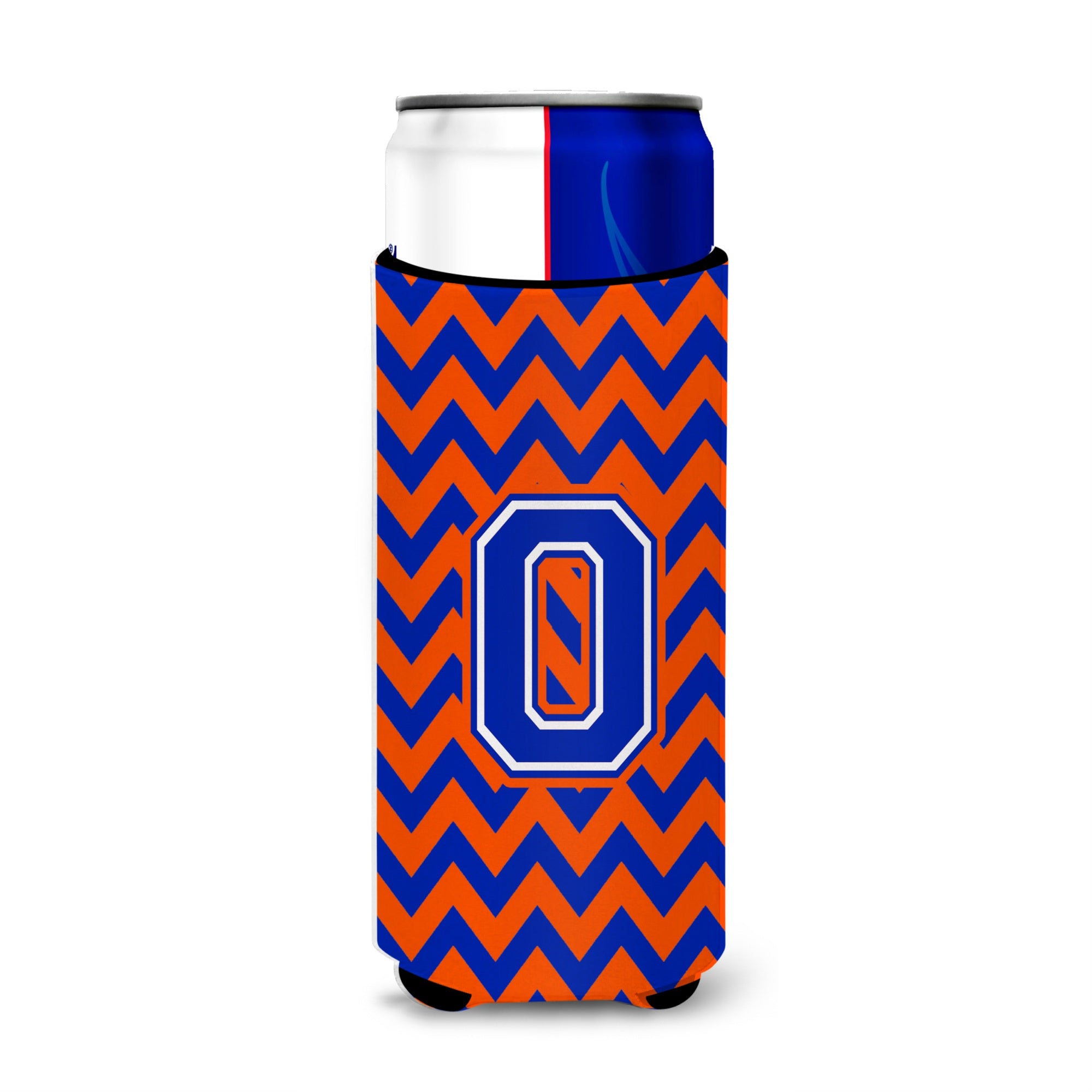 Letter O Chevron Orange And Blue Ultra Beverage Insulators For Slim Cans Cj1044-Omuk