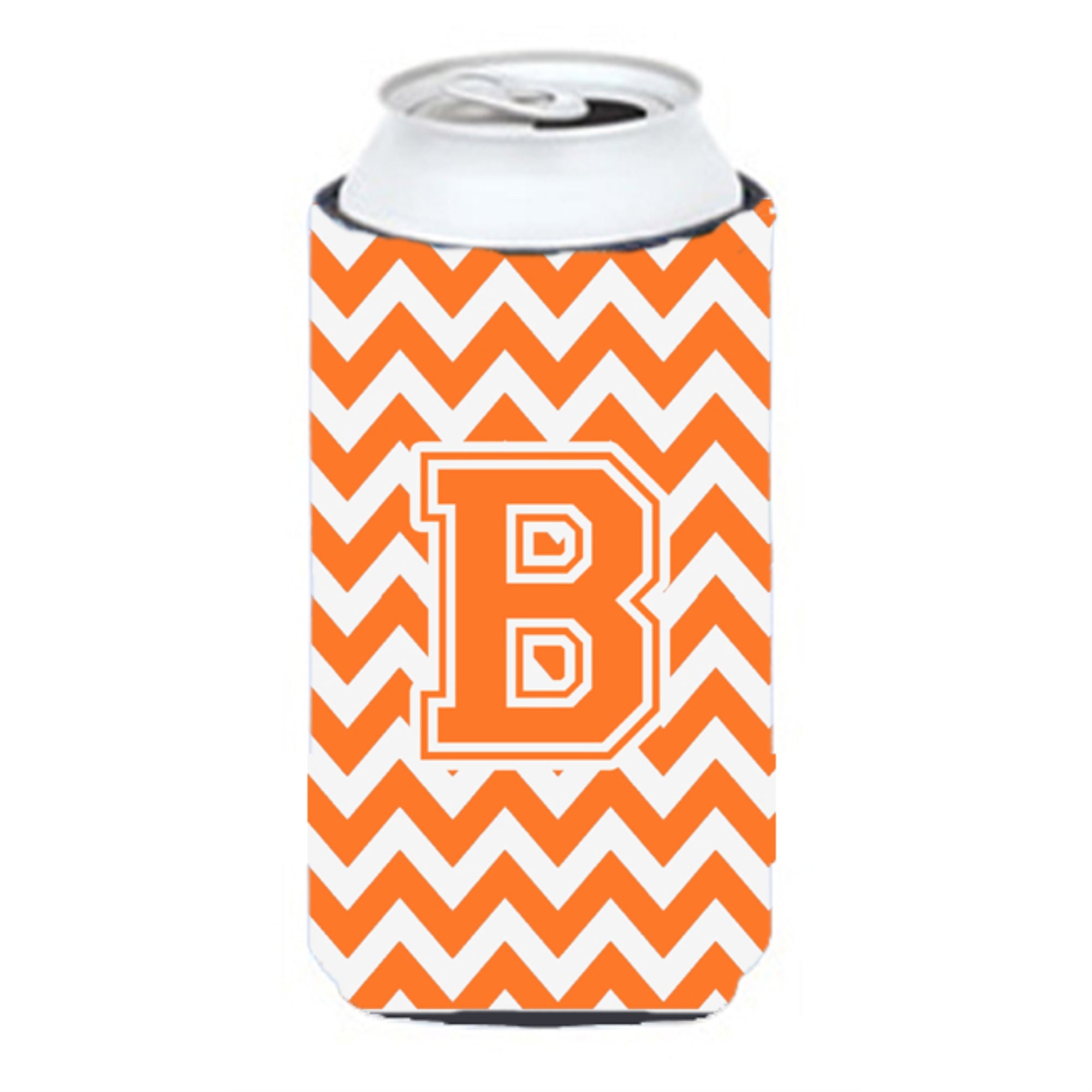 Caroline'S Treasures Cj1046-Btbc Letter B Chevron Orange And White Tall Boy Koozie Hugger, Multicolor