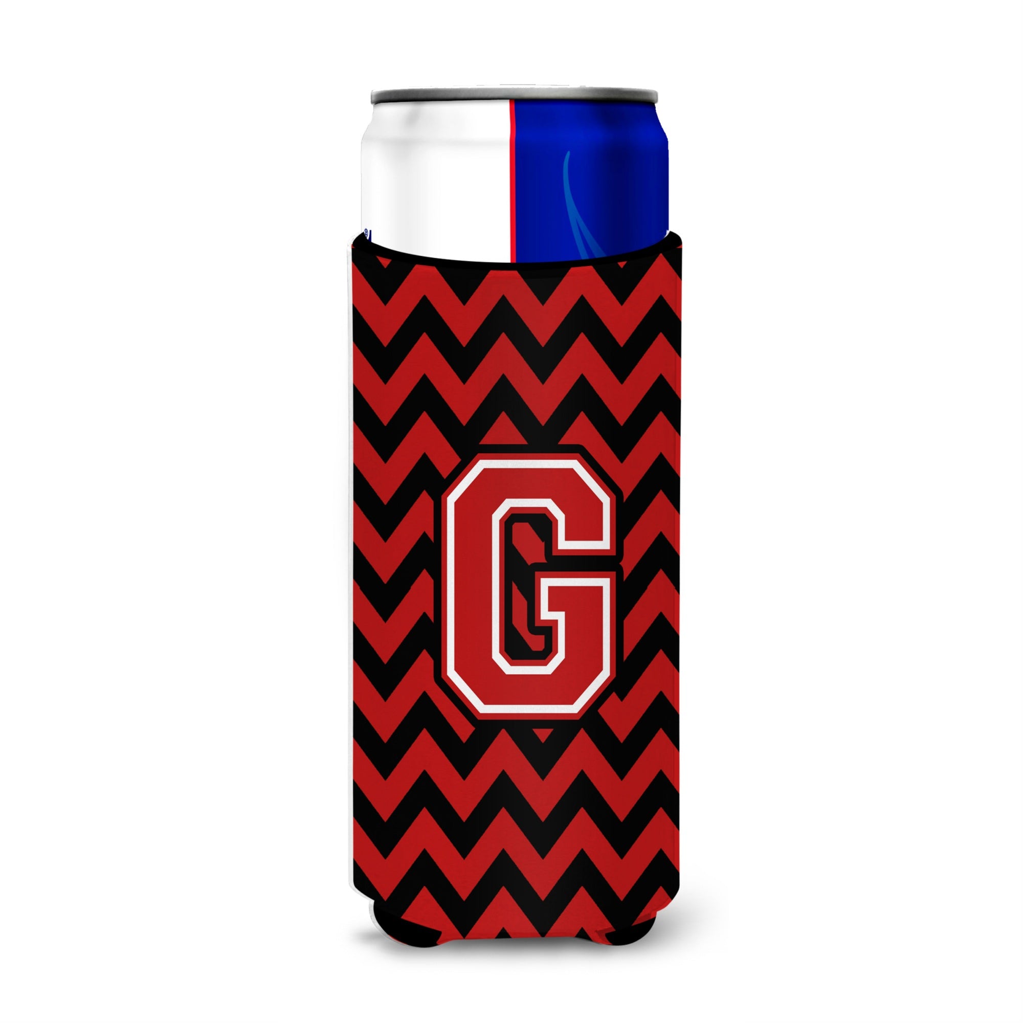 Letter G Chevron Black And Red   Ultra Beverage Insulators For Slim Cans Cj1047-Gmuk