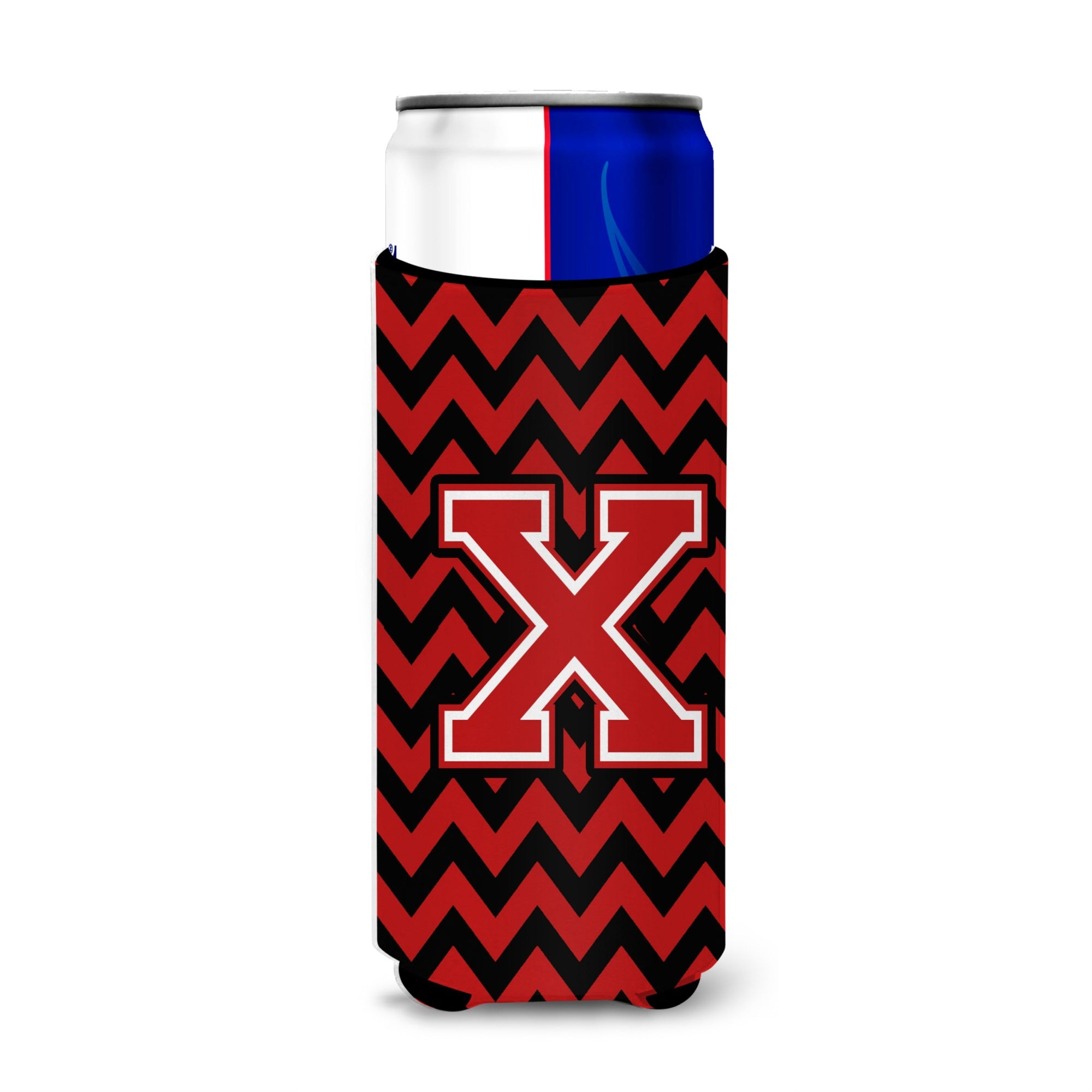 Letter X Chevron Black And Red   Ultra Beverage Insulators For Slim Cans Cj1047-Xmuk