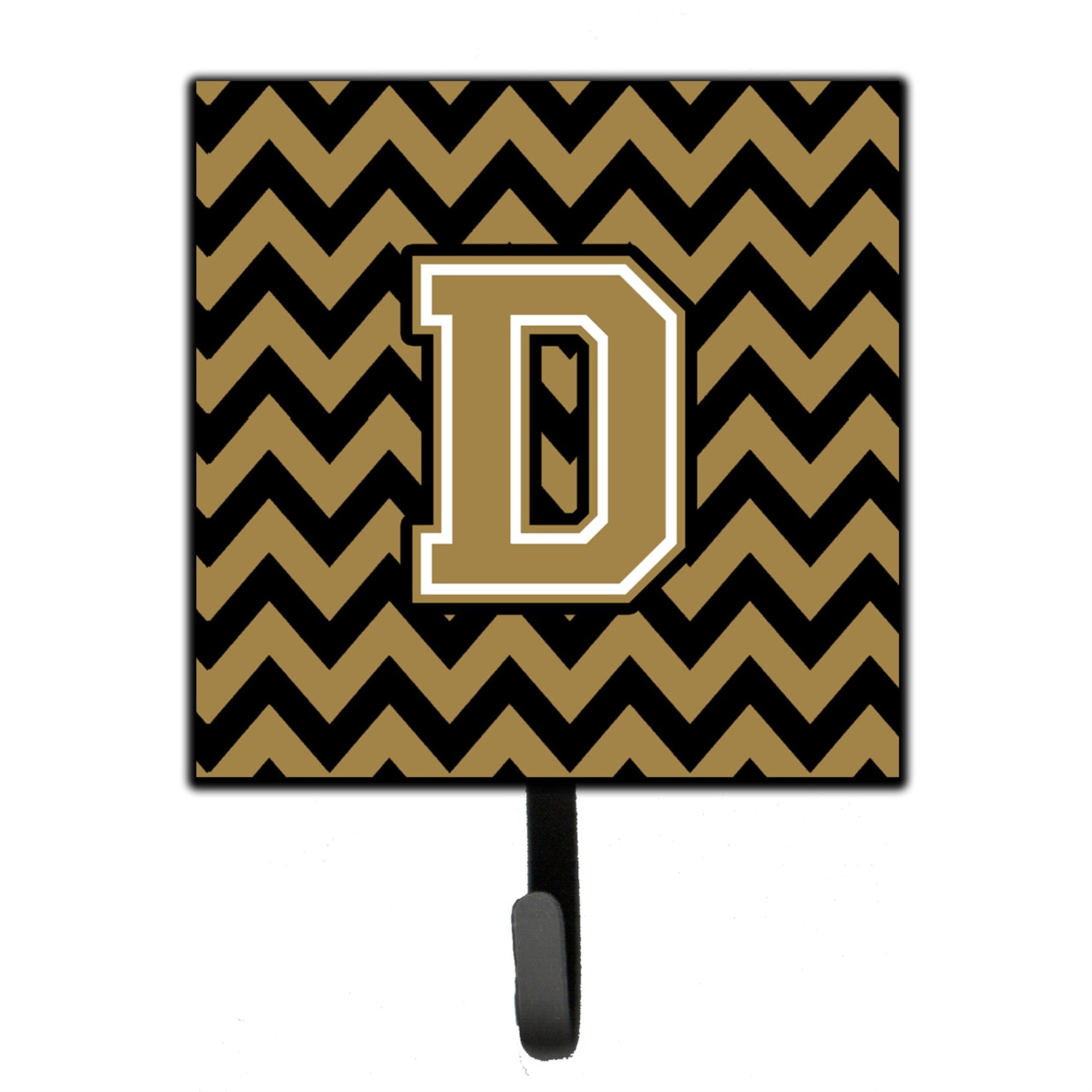 Caroline'S Treasures Letter D Chevron Black And Gold Leash Or Key Holder Cj1050-Dsh4, Small, Multicolor