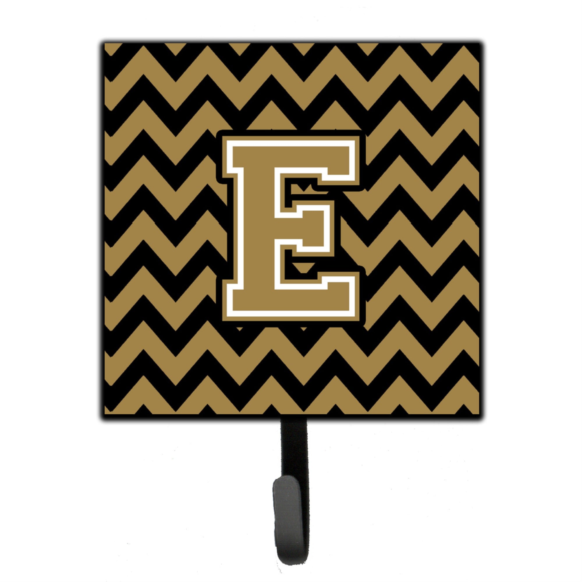 Caroline'S Treasures Letter E Chevron Black And Gold Leash Or Key Holder Cj1050-Esh4, Small, Multicolor
