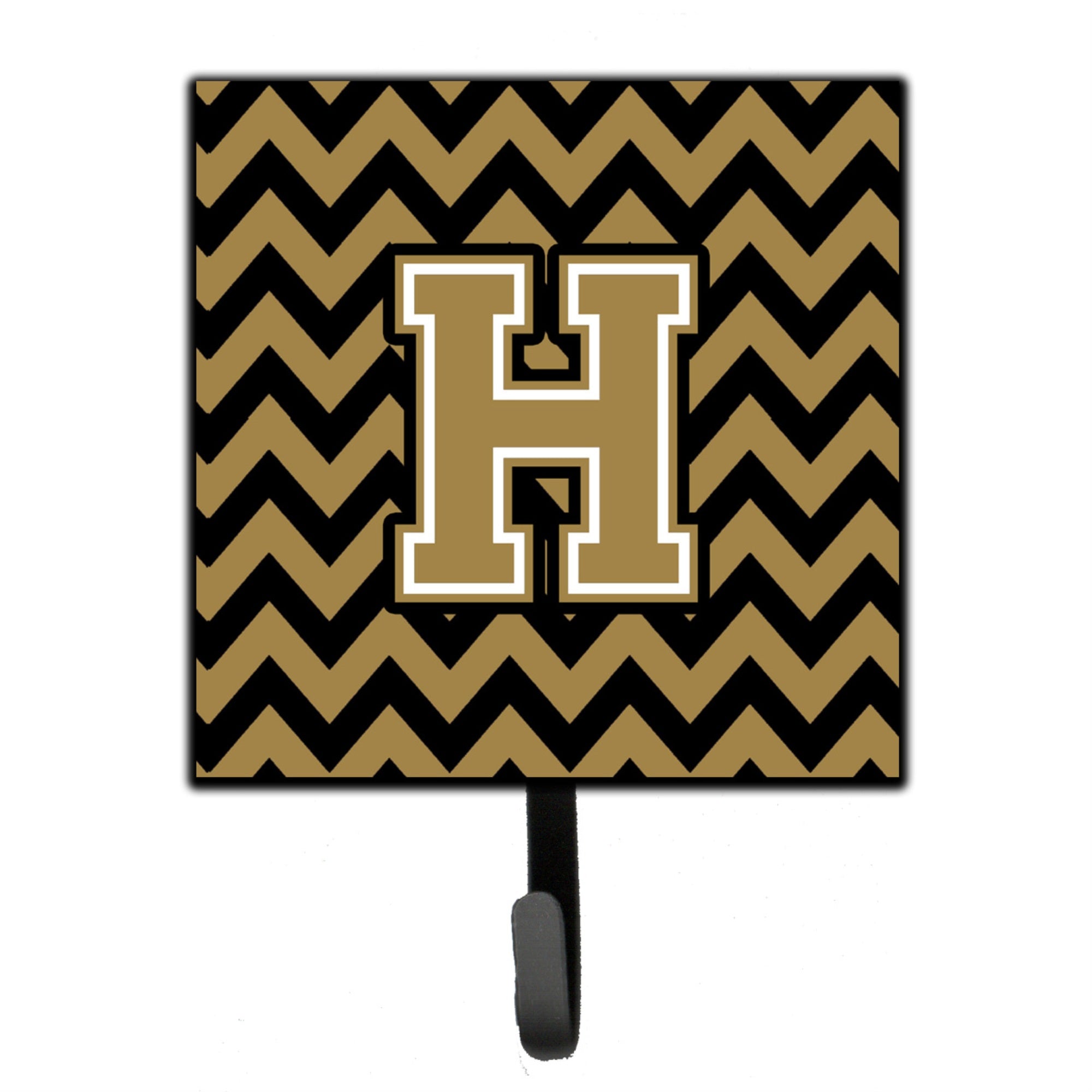 Caroline'S Treasures Letter H Chevron Black And Gold Leash Or Key Holder Cj1050-Hsh4, Small, Multicolor